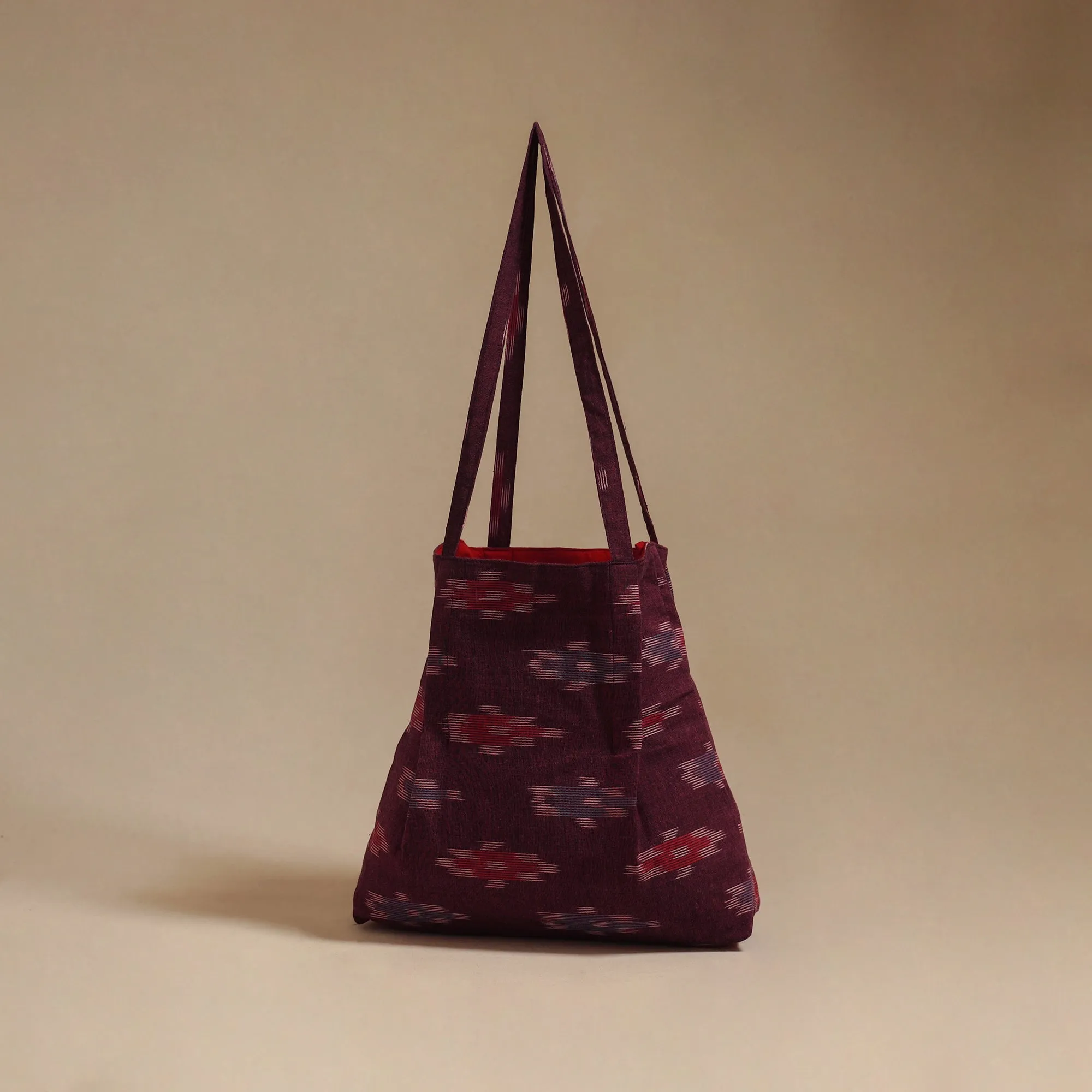 Maroon - Handcrafted Fabric Jhola Bag 28 sold by Itokri product image thumbnail 2