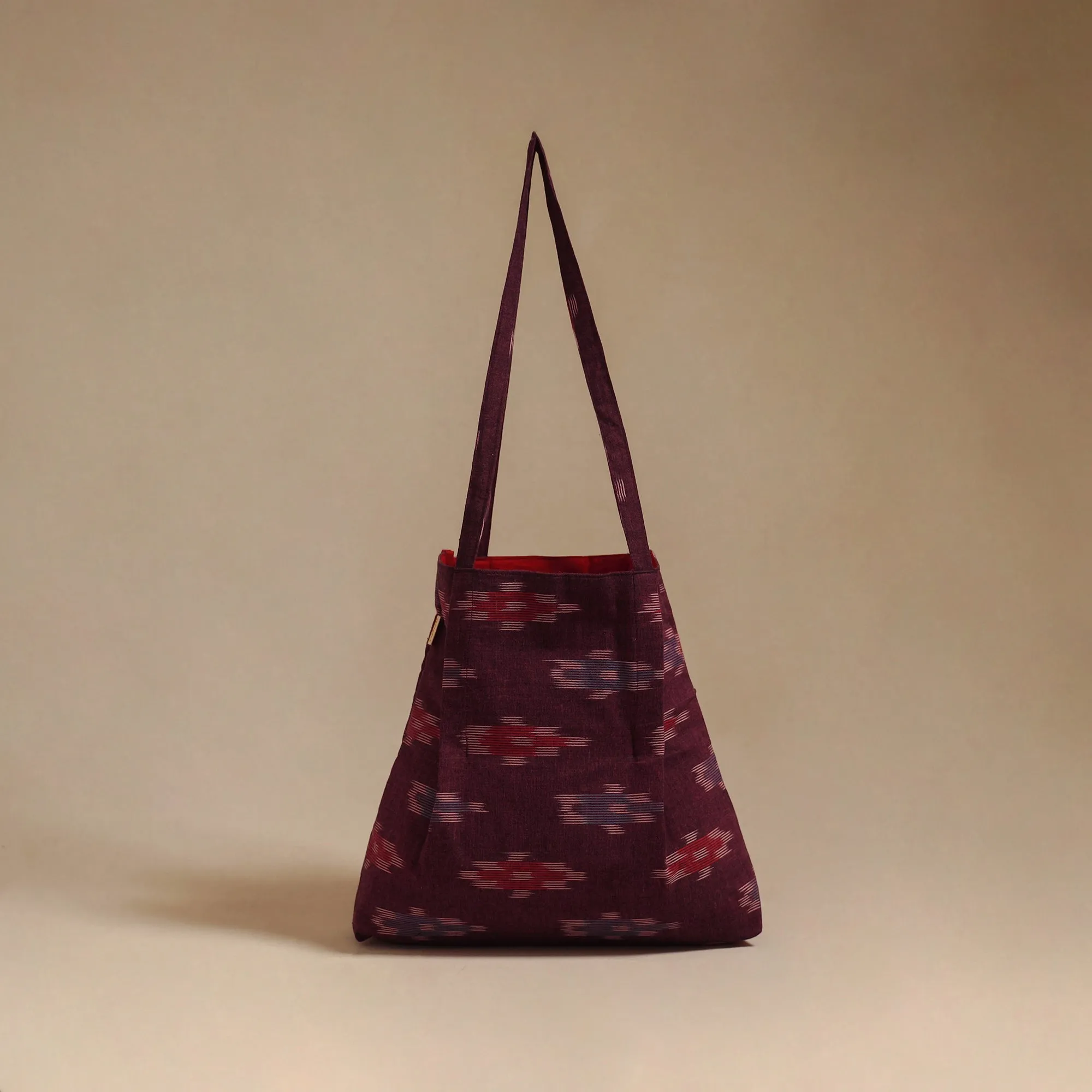Maroon - Handcrafted Fabric Jhola Bag 28 sold by Itokri