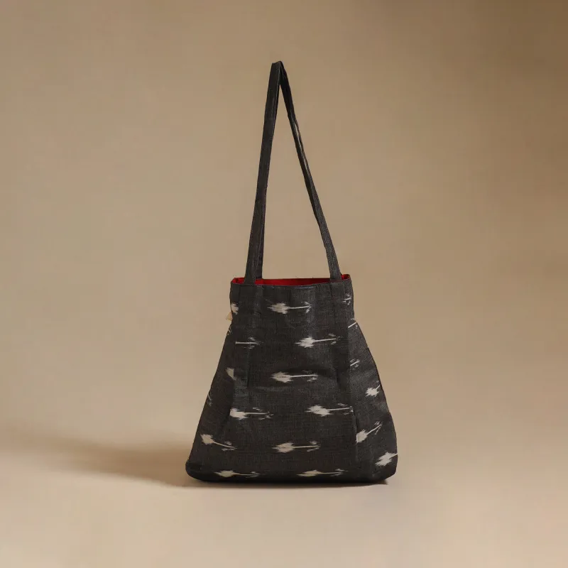 Black - Handcrafted Fabric Jhola Bag 26 sold by Itokri