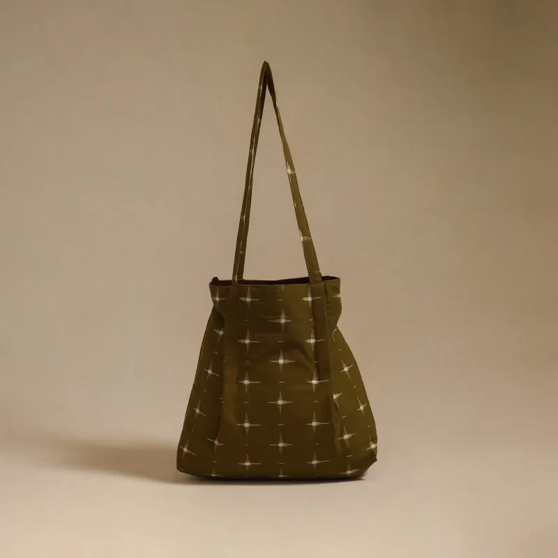 Green - Handcrafted Fabric Jhola Bag 19 made by Itokri