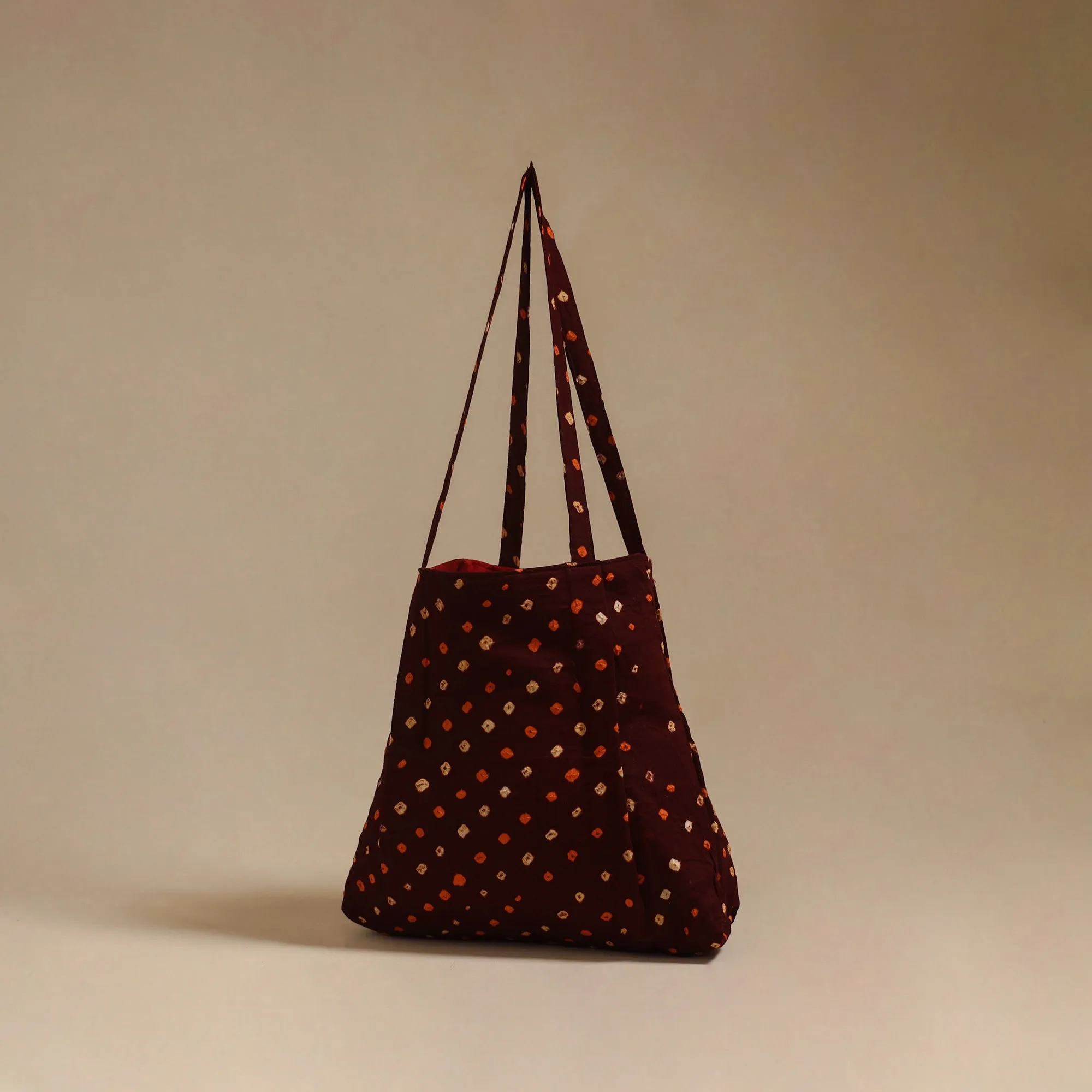 Maroon - Handcrafted Fabric Jhola Bag 09 sold by Itokri product image thumbnail 2