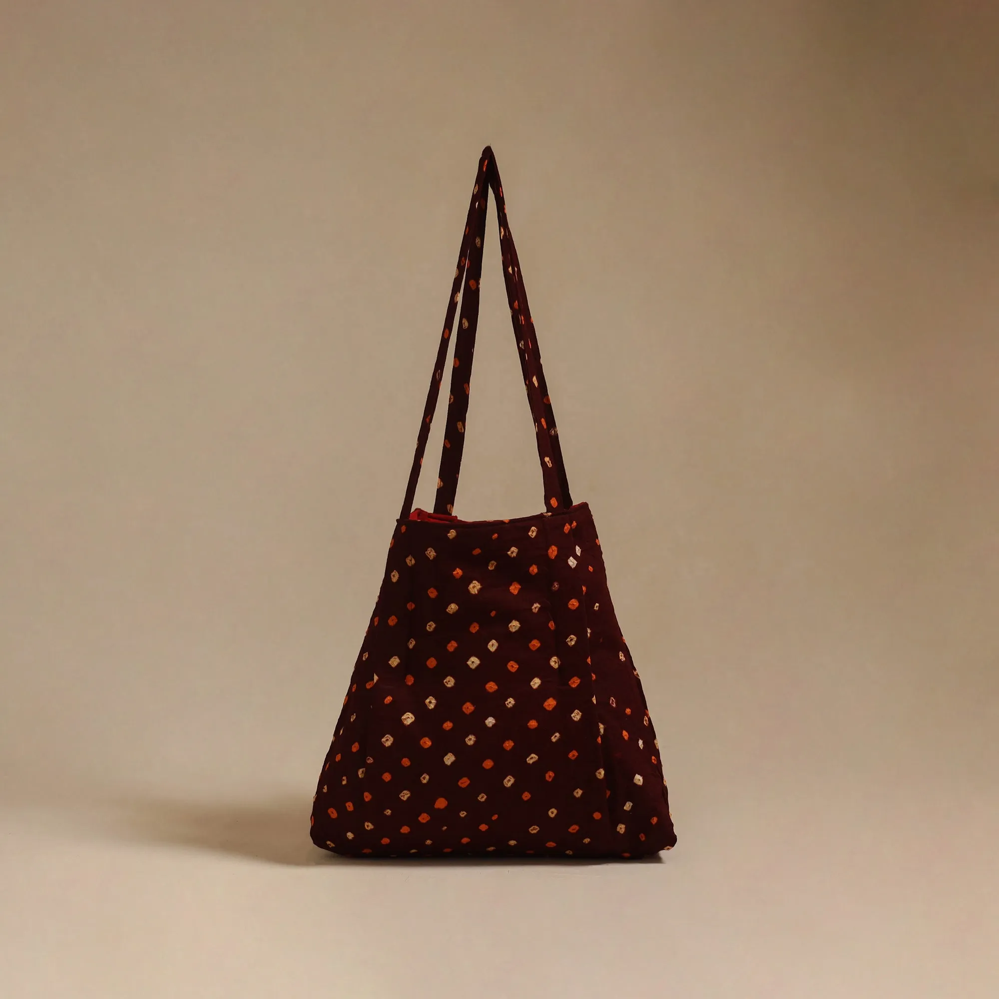 Maroon - Handcrafted Fabric Jhola Bag 09 sold by Itokri