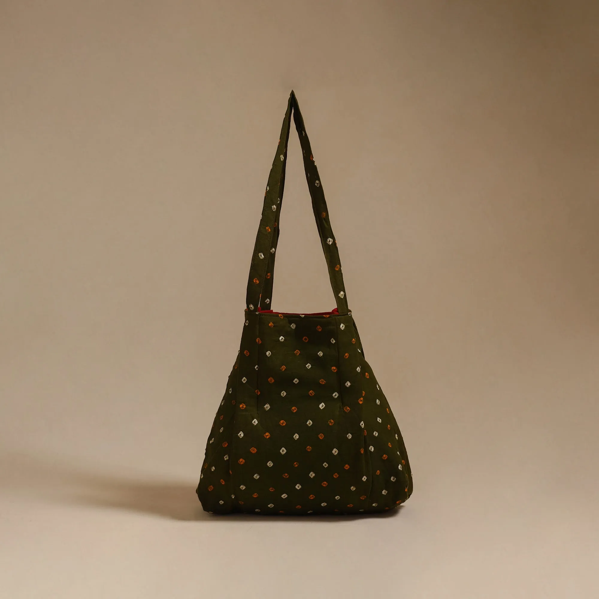 Green - Handcrafted Fabric Jhola Bag 06 sold by Itokri