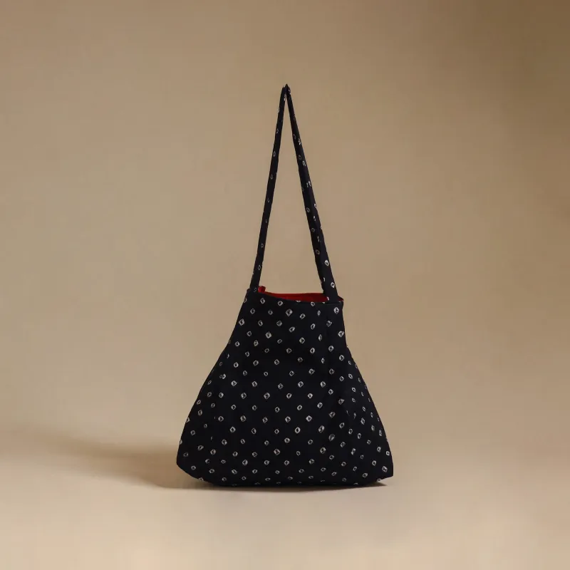 Black - Handcrafted Fabric Jhola Bag 01 made by Itokri