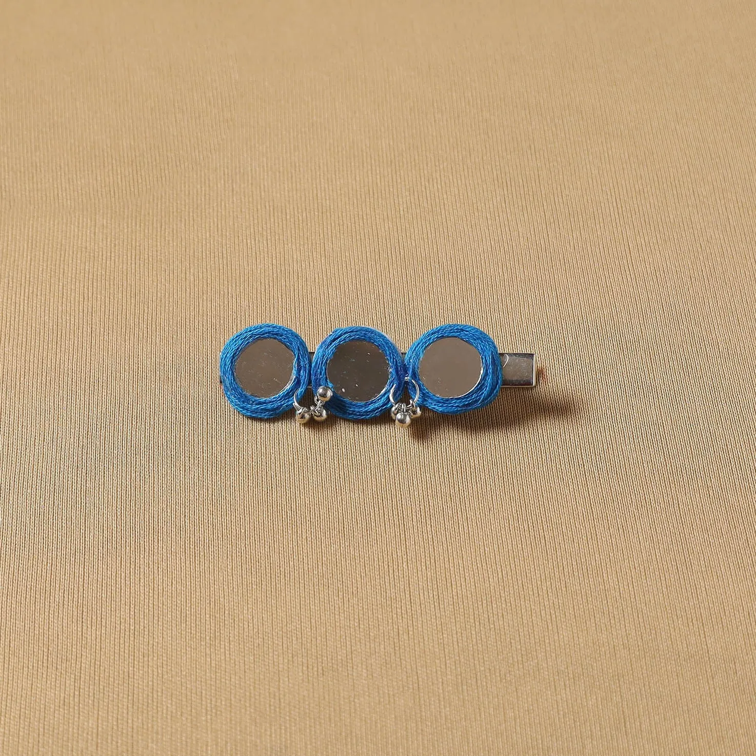 Blue - Handmade Thread Mirror Work Hair Clip 10 sold by Itokri product image thumbnail 2