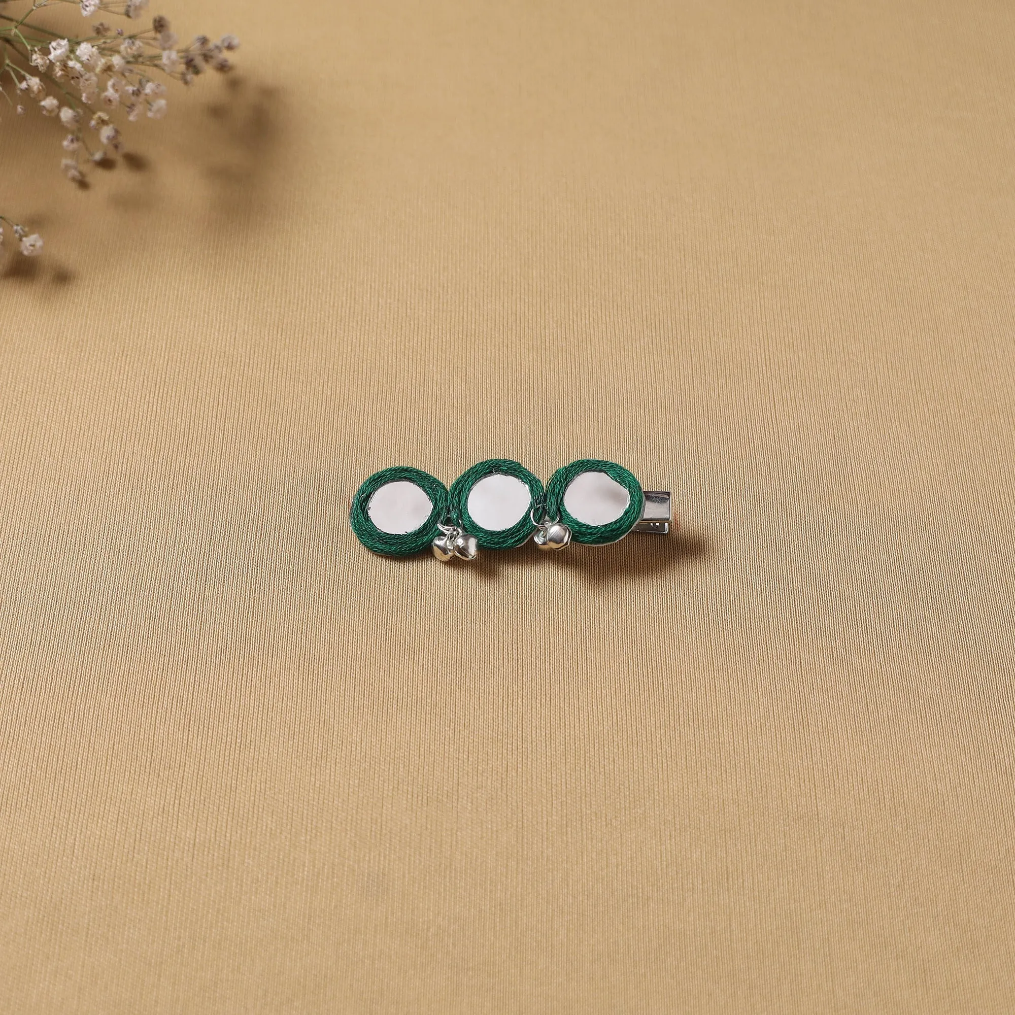 Green - Handmade Thread Mirror Work Hair Clip 02 sold by Itokri