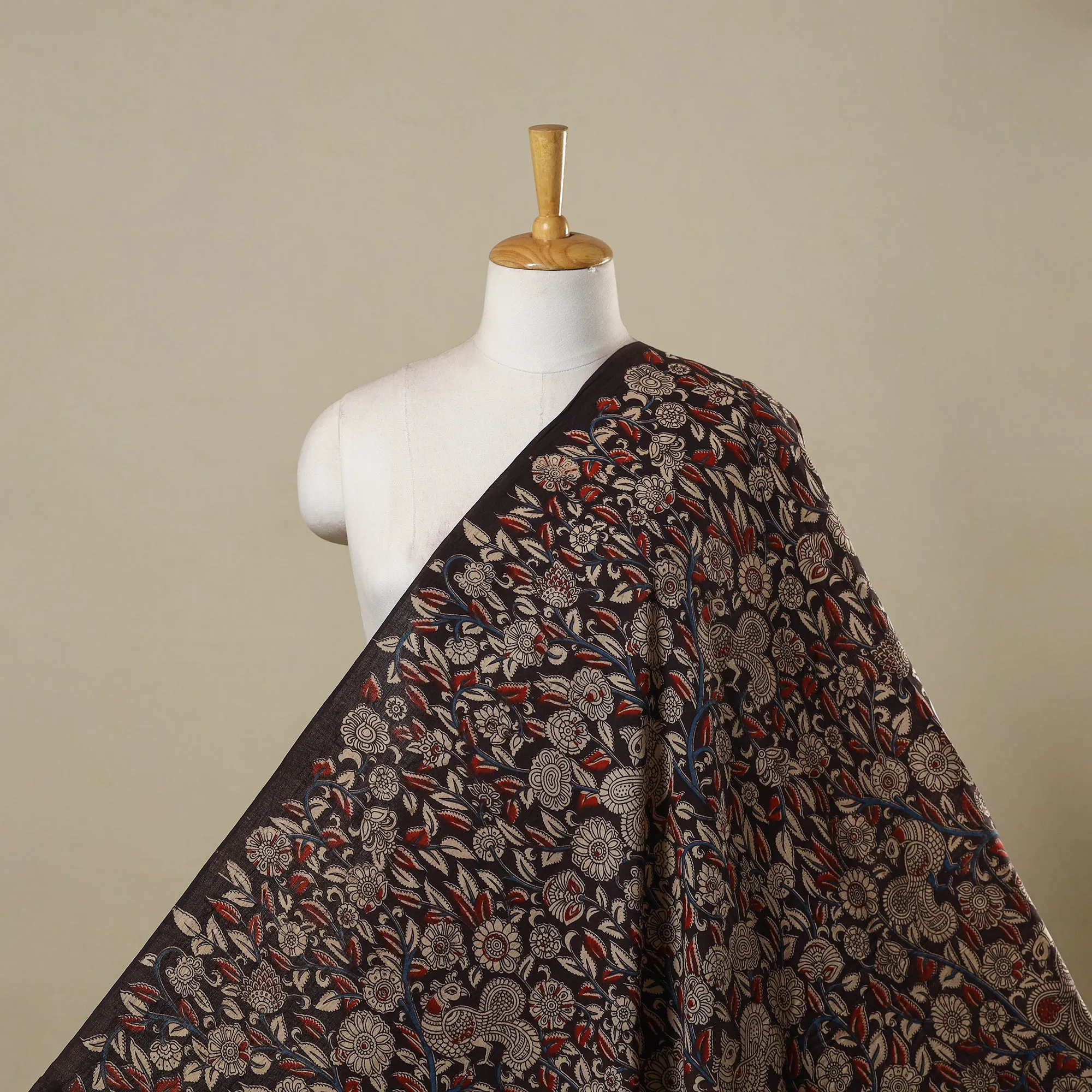 Black - Printed Cotton Kalamkari Fabric 26 sold by Itokri product image thumbnail 2