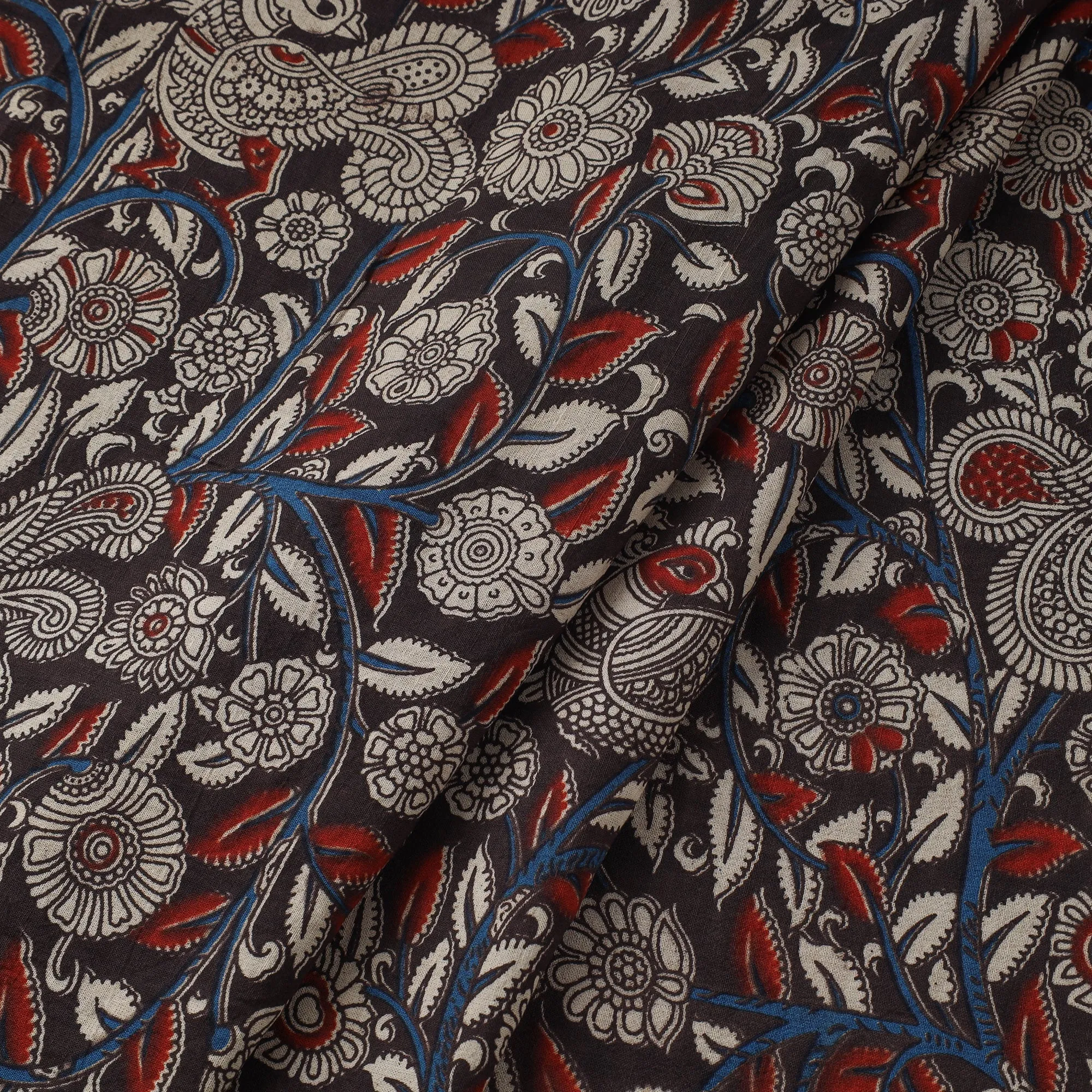 Black - Printed Cotton Kalamkari Fabric 26 sold by Itokri