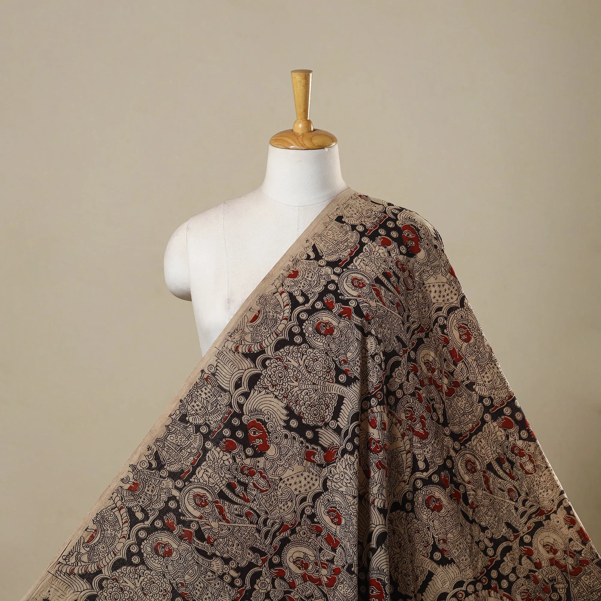 Black - Printed Cotton Kalamkari Fabric 20 sold by Itokri product image thumbnail 2