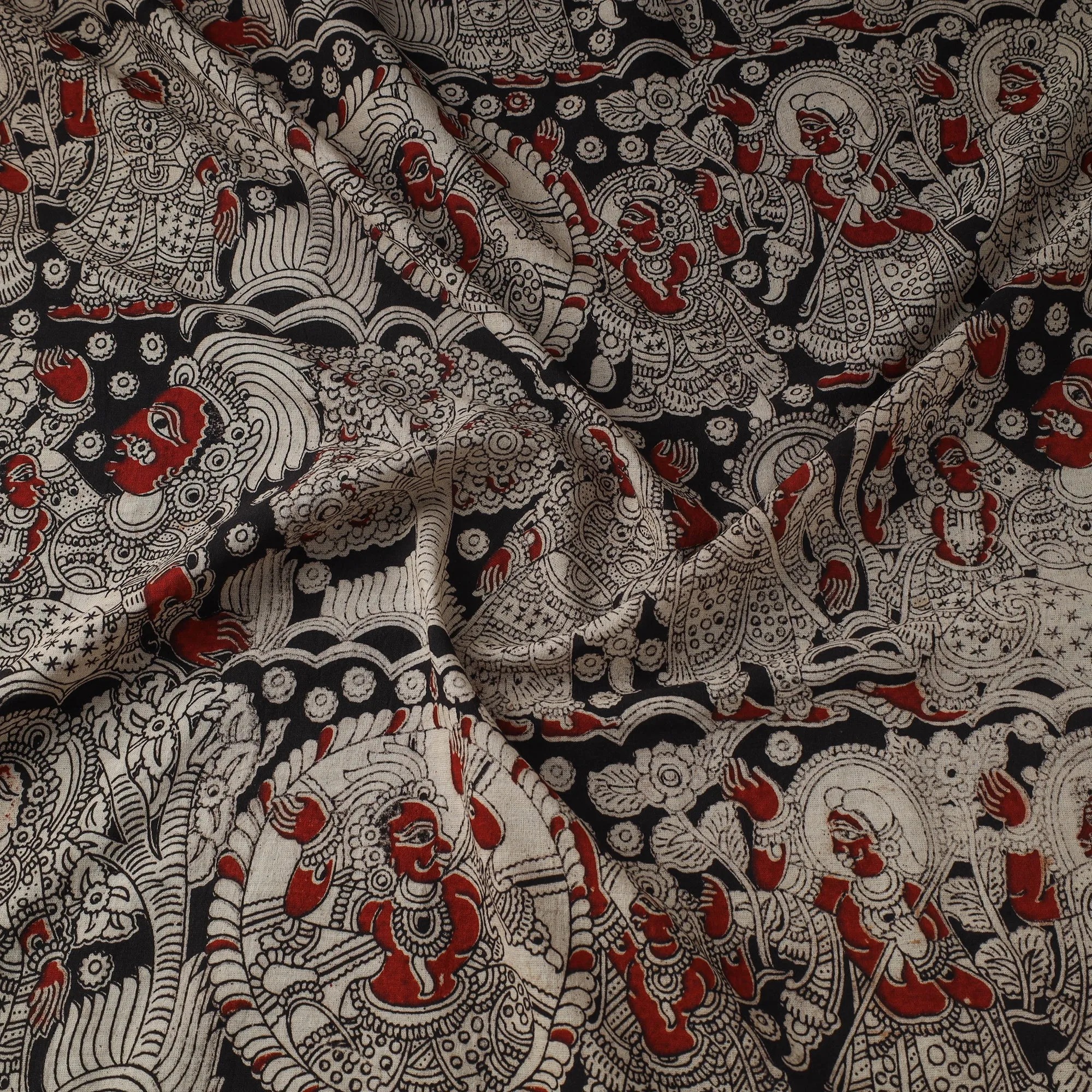 Black - Printed Cotton Kalamkari Fabric 20 sold by Itokri product image thumbnail 3