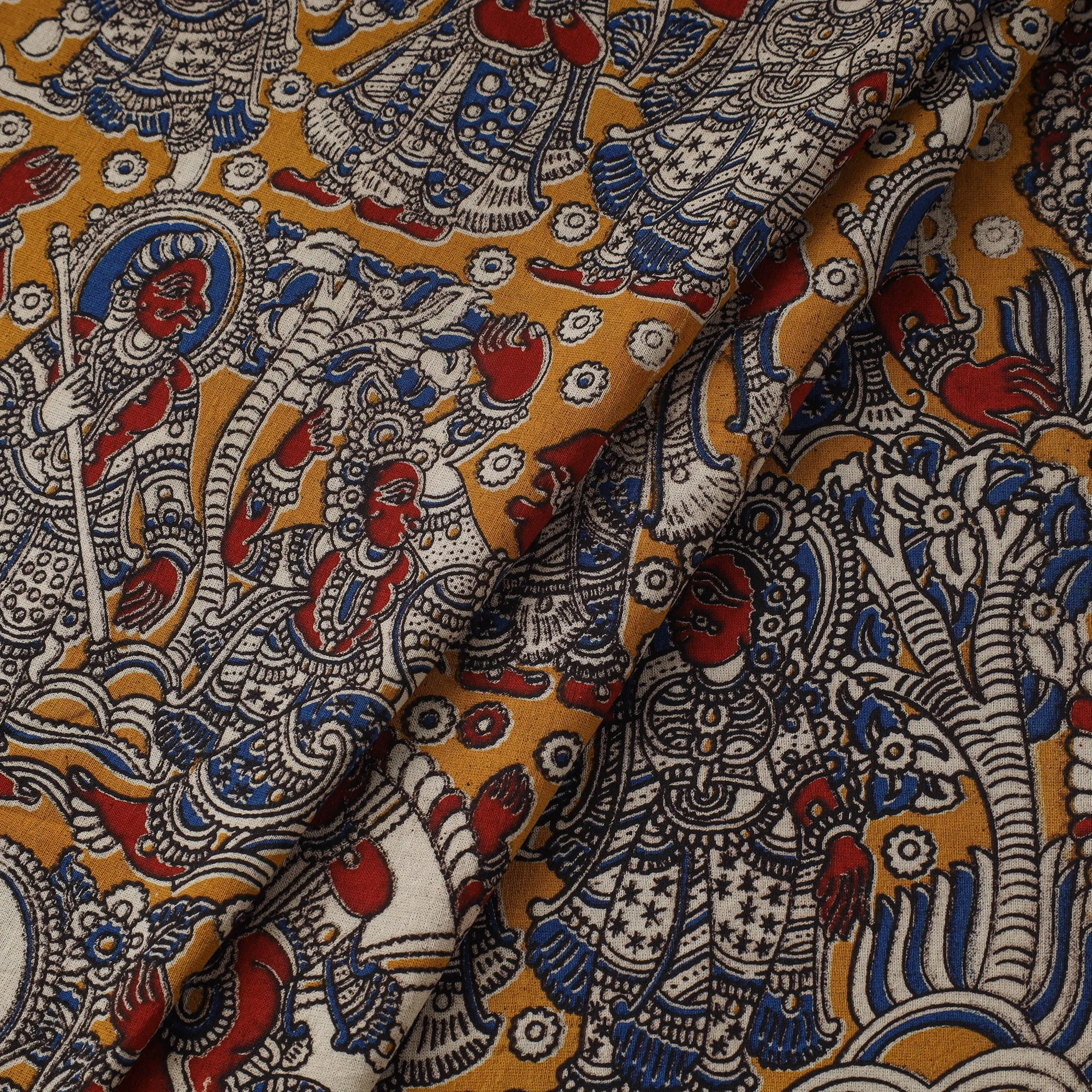 Multicolor - Printed Cotton Kalamkari Fabric 19 sold by Itokri