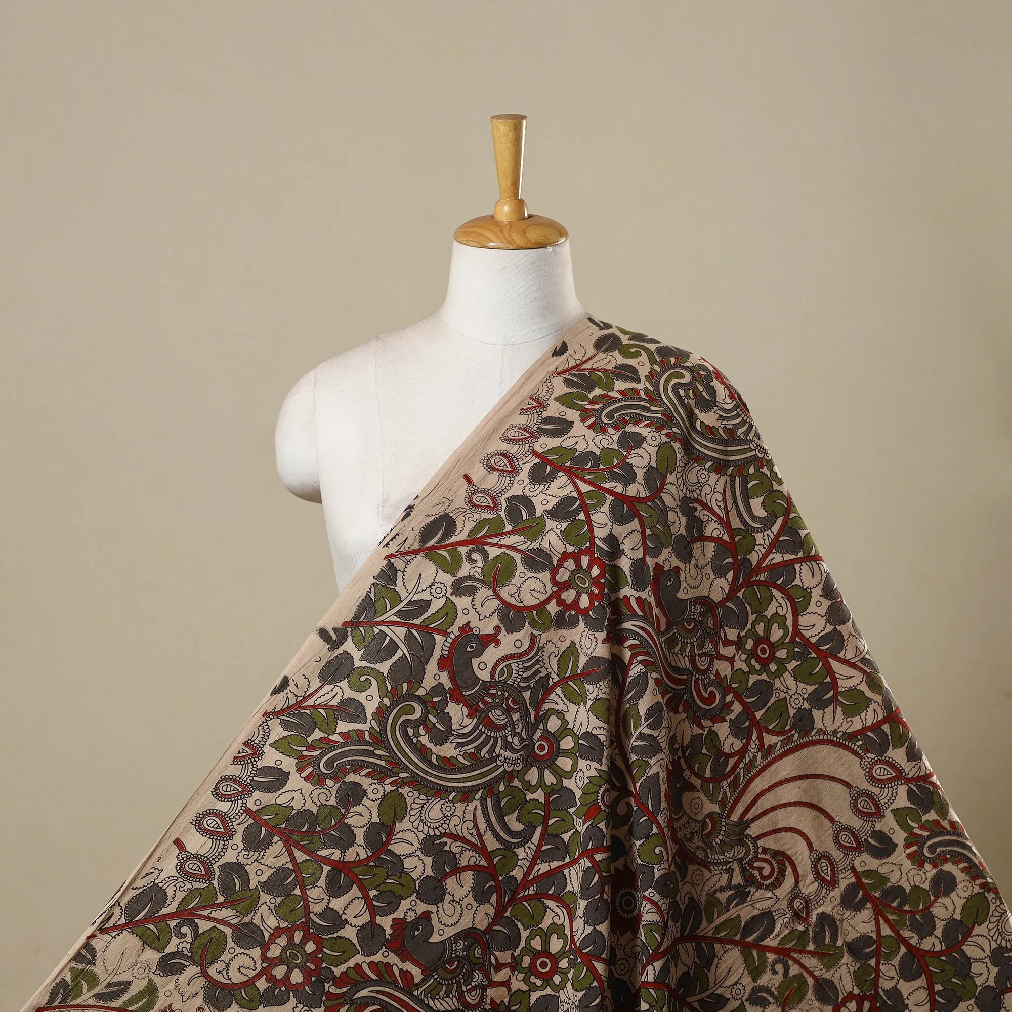 Beige - Printed Cotton Kalamkari Fabric 16 sold by Itokri product image thumbnail 2