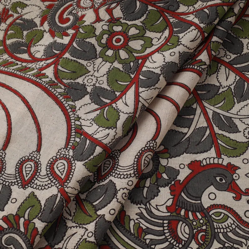 Beige - Printed Cotton Kalamkari Fabric 16 sold by Itokri