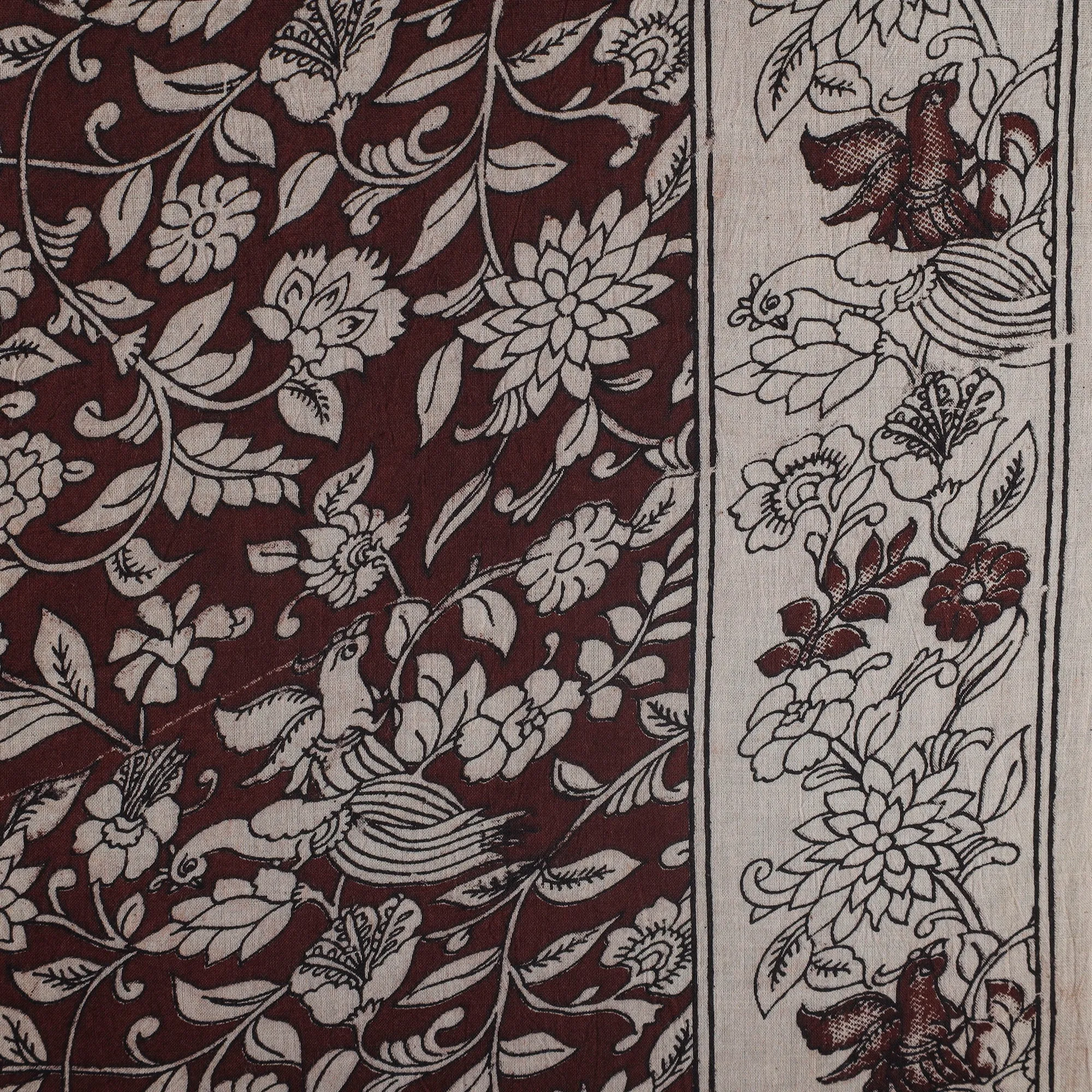 Maroon - Printed Cotton Kalamkari Fabric 12 sold by Itokri product image thumbnail 4