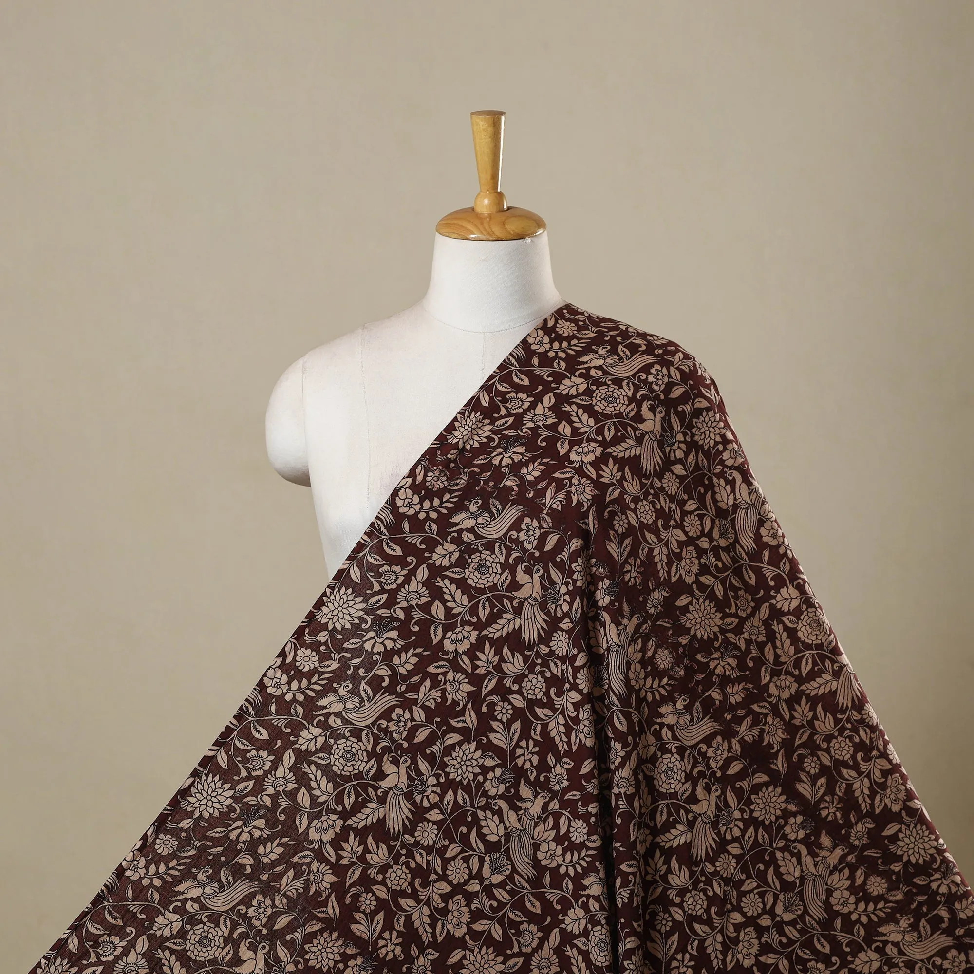 Maroon - Printed Cotton Kalamkari Fabric 12 sold by Itokri product image thumbnail 2