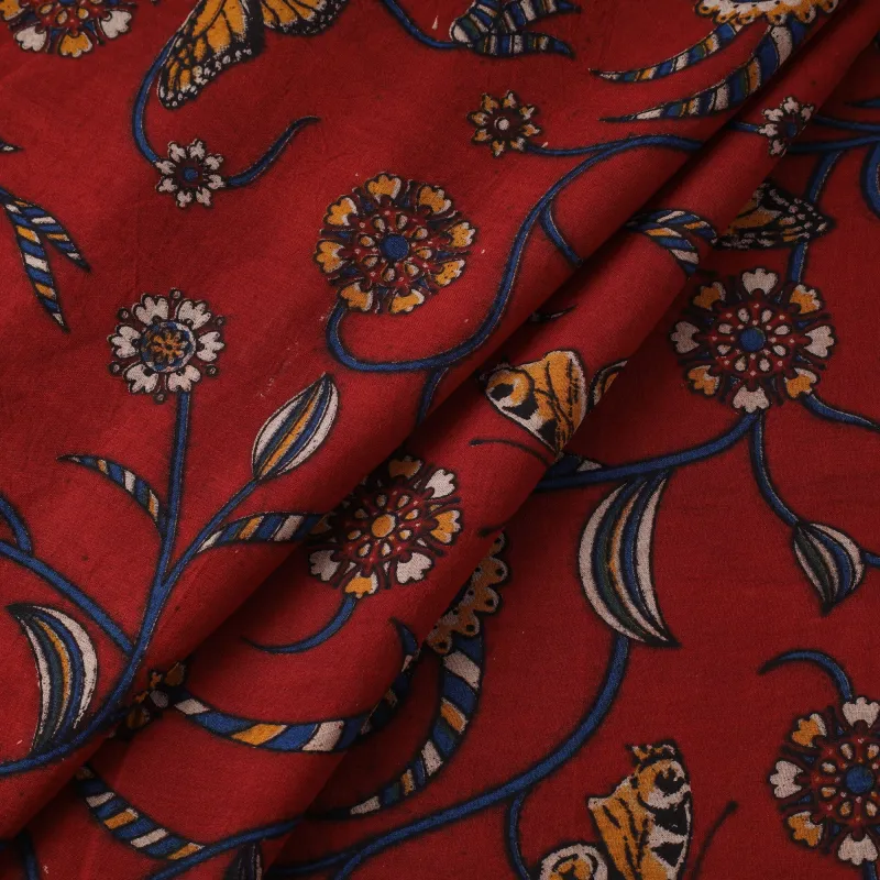 Red - Printed Cotton Kalamkari Fabric 10 sold by Itokri