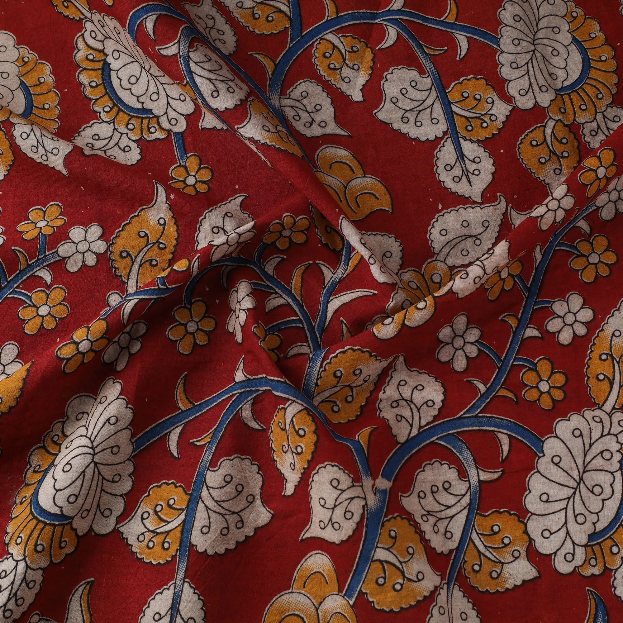 Red - Printed Cotton Kalamkari Fabric 05 sold by Itokri product image thumbnail 3
