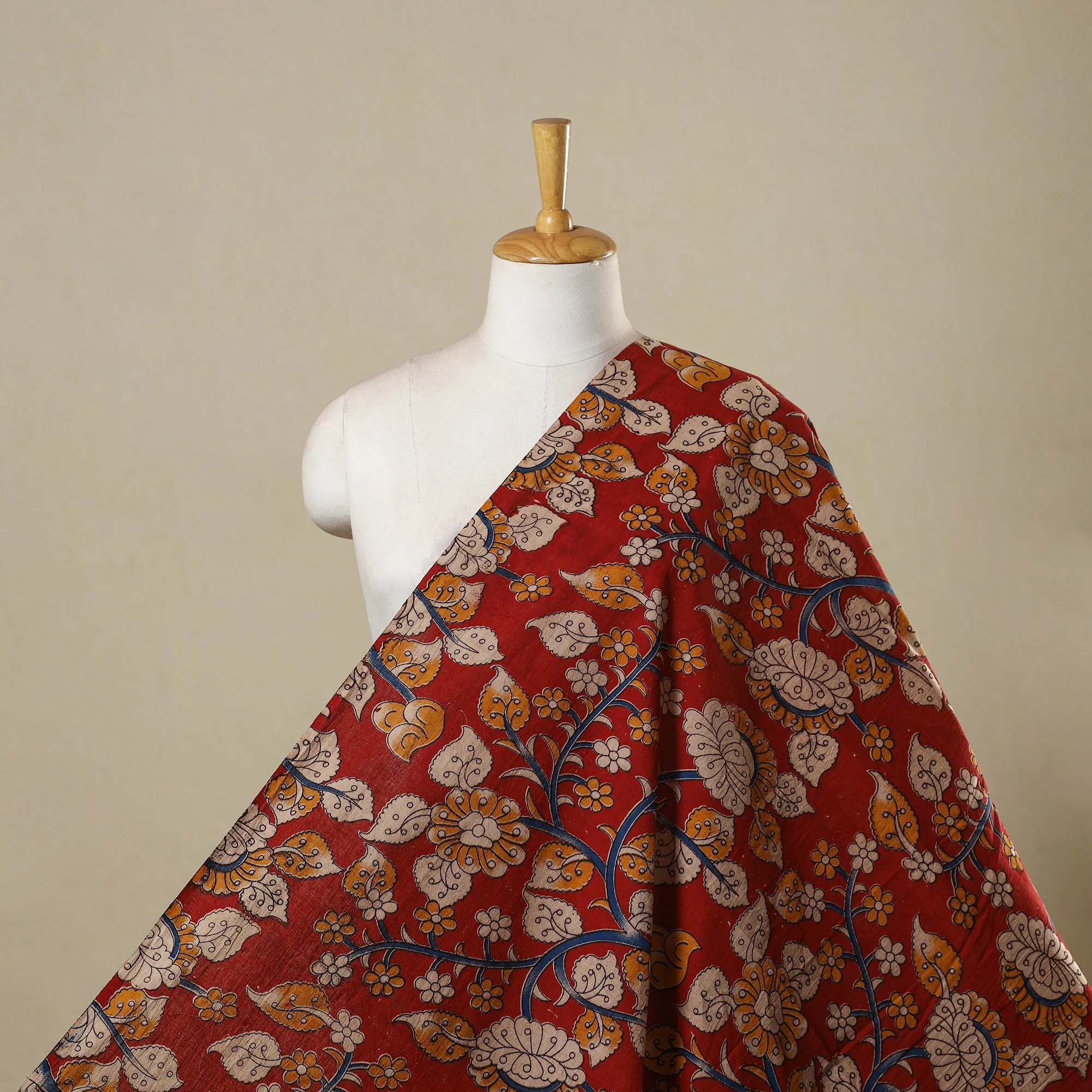Red - Printed Cotton Kalamkari Fabric 05 sold by Itokri product image thumbnail 2