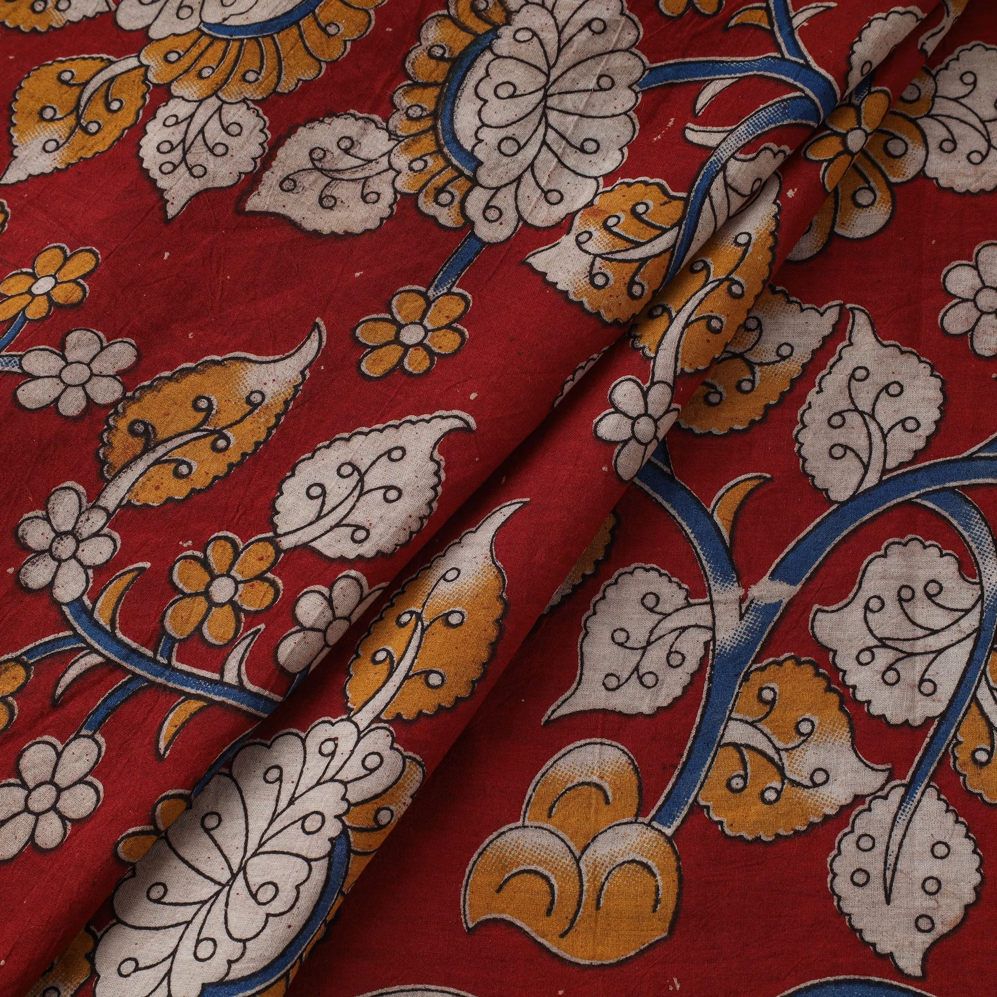 Red - Printed Cotton Kalamkari Fabric 05 sold by Itokri