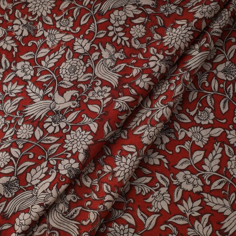 Red - Printed Cotton Kalamkari Fabric 01 sold by Itokri