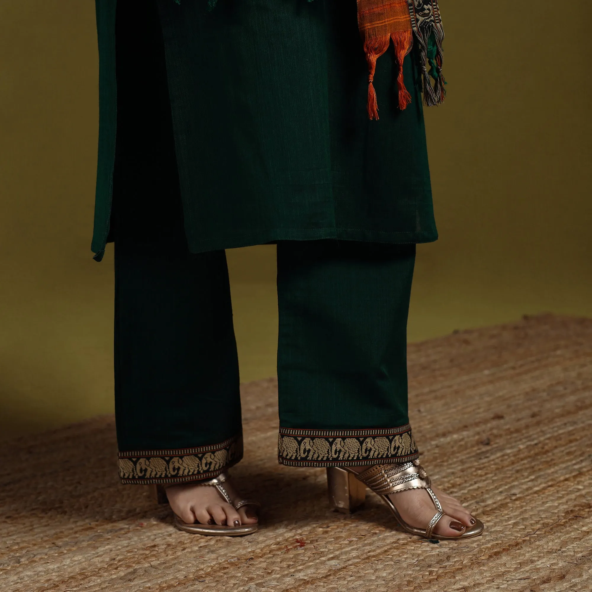 Green - Dharwad Cotton Suit Set with Dupatta for women 13 sold by Itokri product image thumbnail 5