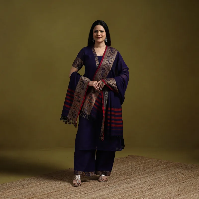 Purple - Dharwad Cotton Suit Set with Dupatta for women 04 sold by Itokri
