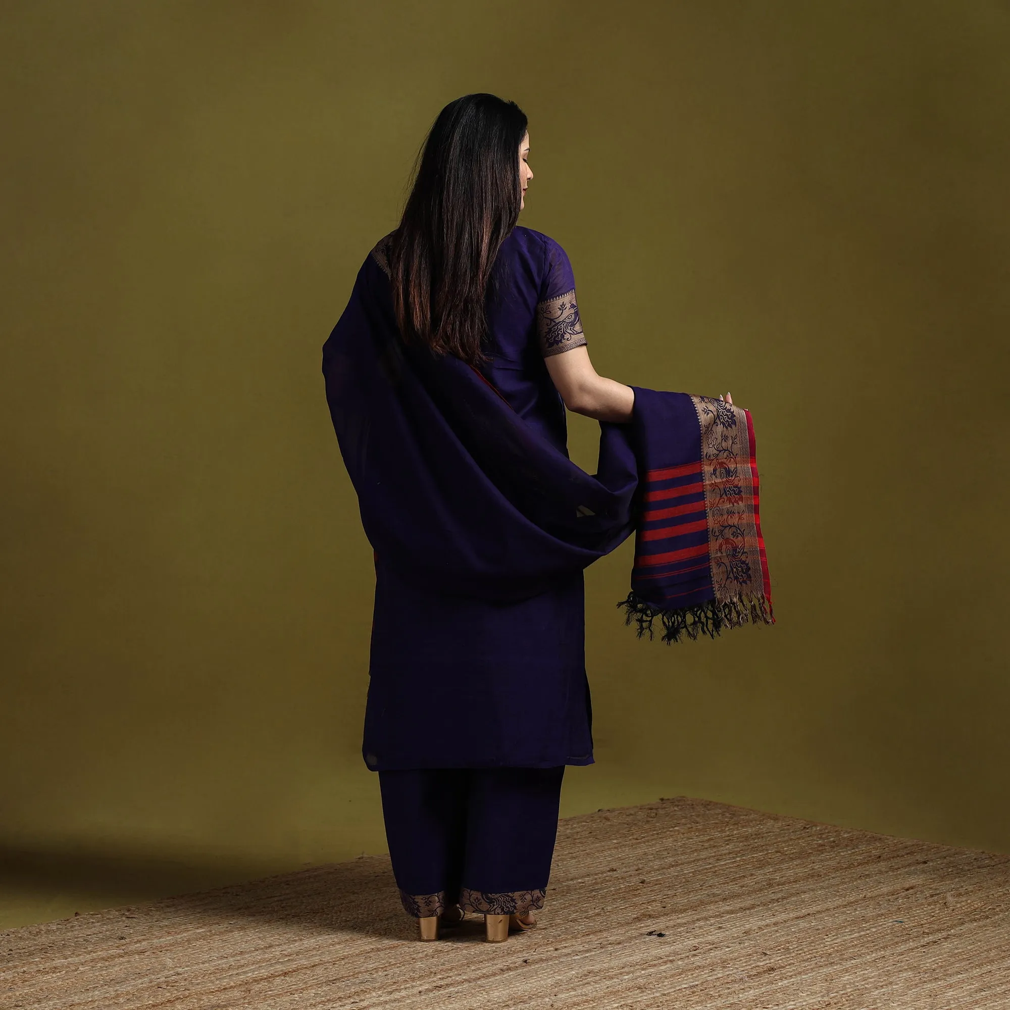 Purple - Dharwad Cotton Suit Set with Dupatta for women 04 sold by Itokri product image thumbnail 4