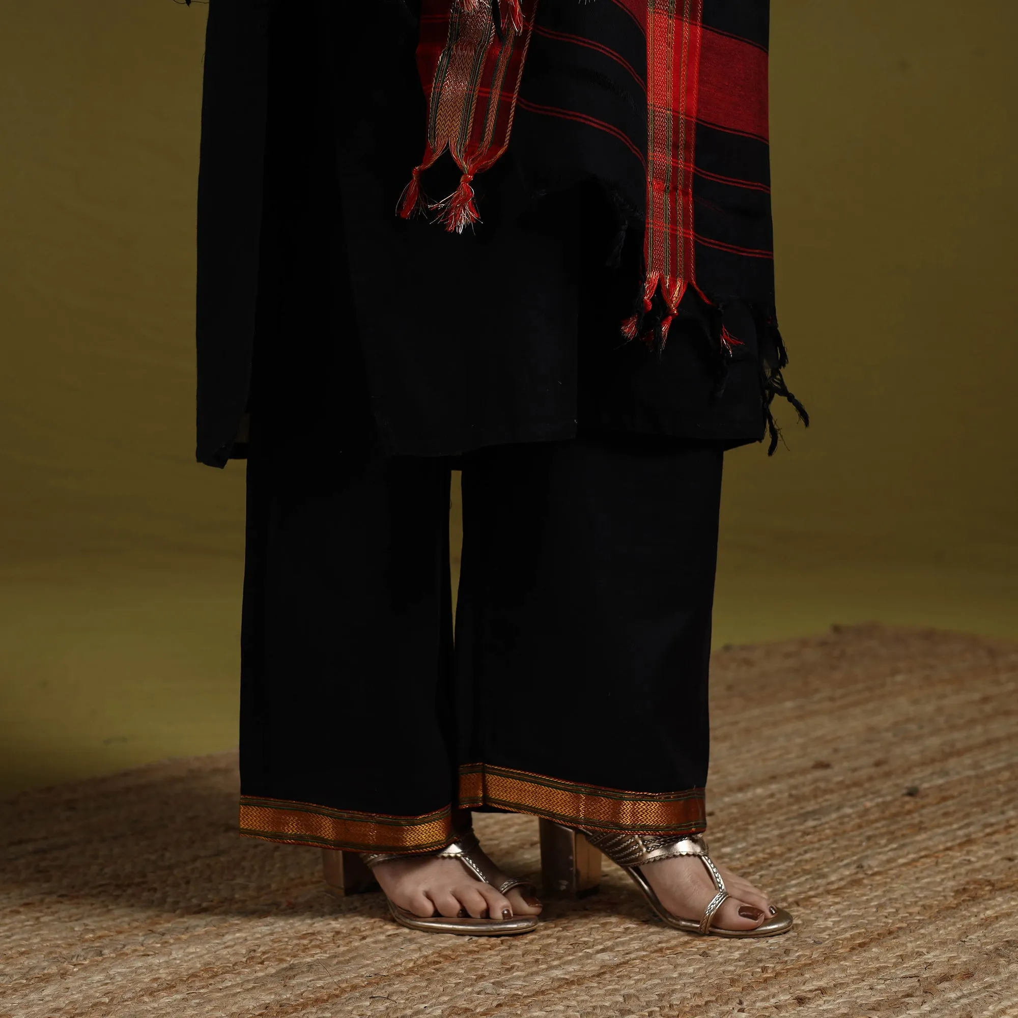 Black - Dharwad Cotton Suit Set with Dupatta for women 15 sold by Itokri product image thumbnail 5