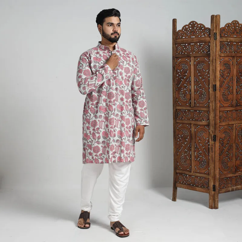 Block Print Cotton Sanganeri Kurta for Men (Long) 15 sold by Itokri
