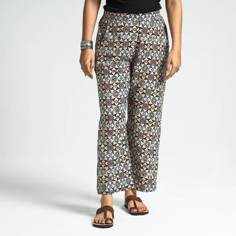 Multicolor - Ajrakh Block Printed Cotton Elasticated Pant sold by Itokri