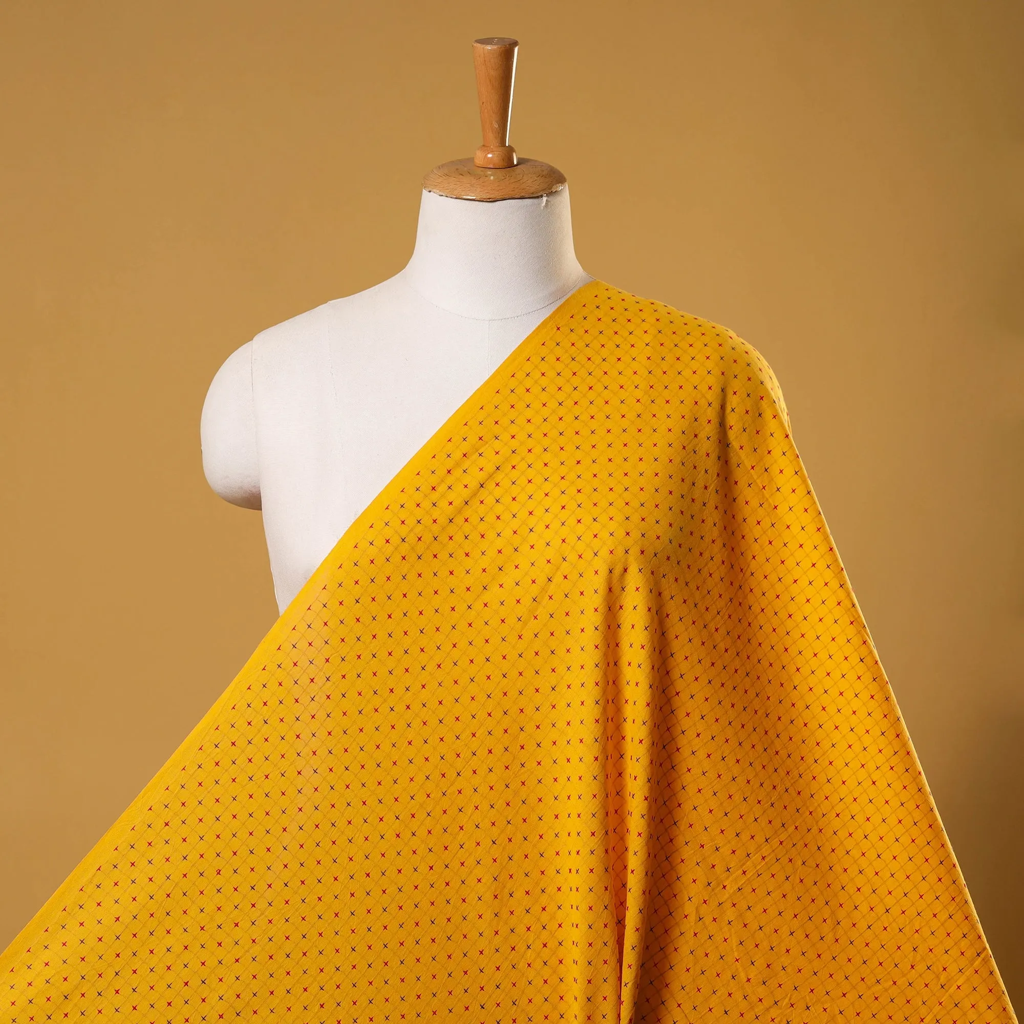 Yellow - Prewashed Cotton Jacquard Fabric 09 sold by Itokri