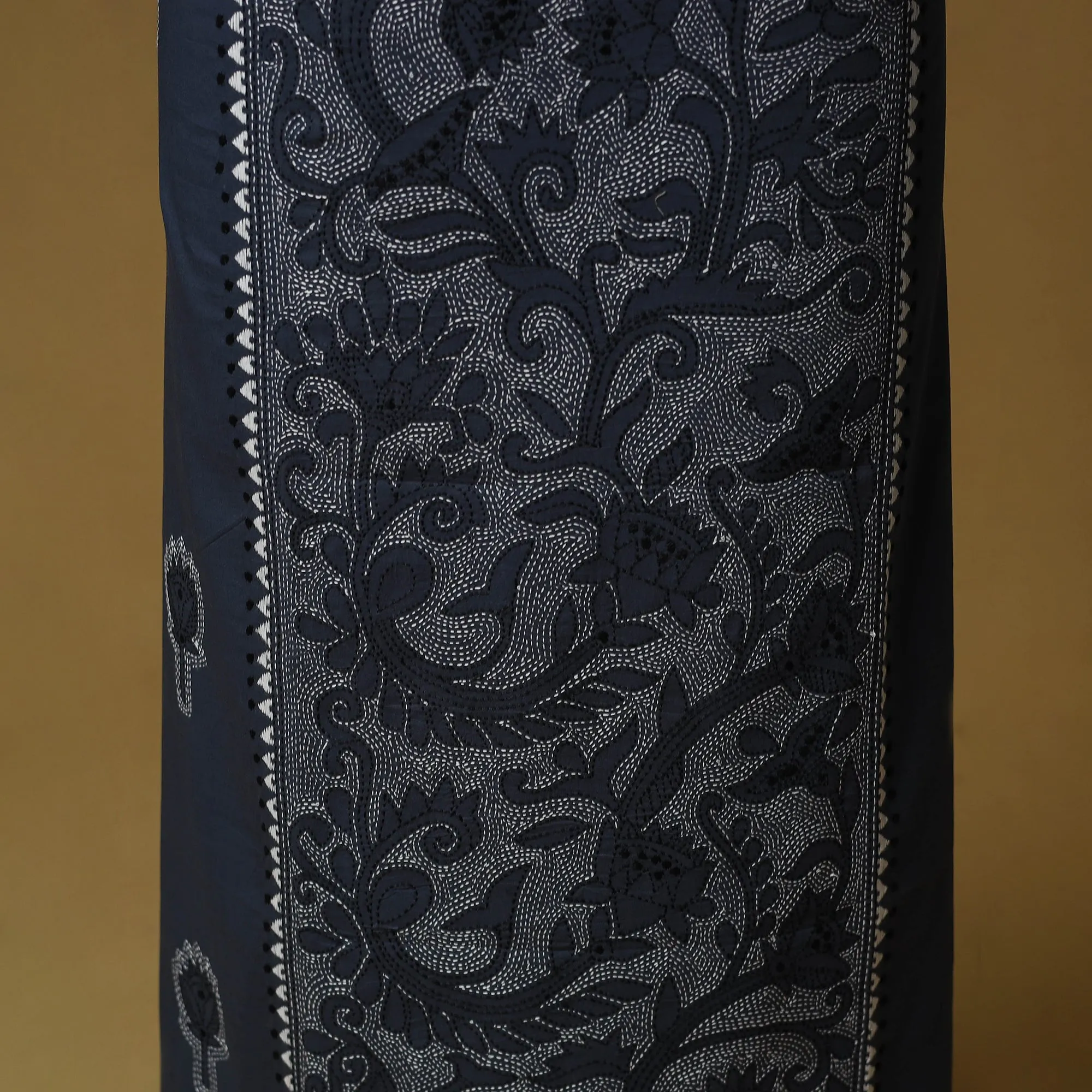 Blue - Bengal Kantha Hand Embroidered Unstitched Kurta Material (2.8M) 32 sold by Itokri product image thumbnail 3