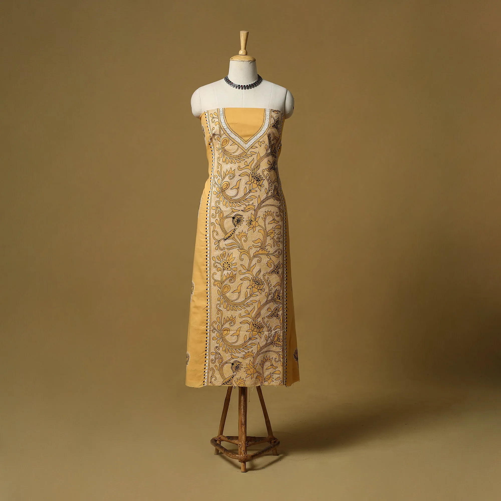 Bengal Kantha Hand Embroidered Unstitched Kurta Material (2.8M) 18 sold by Itokri