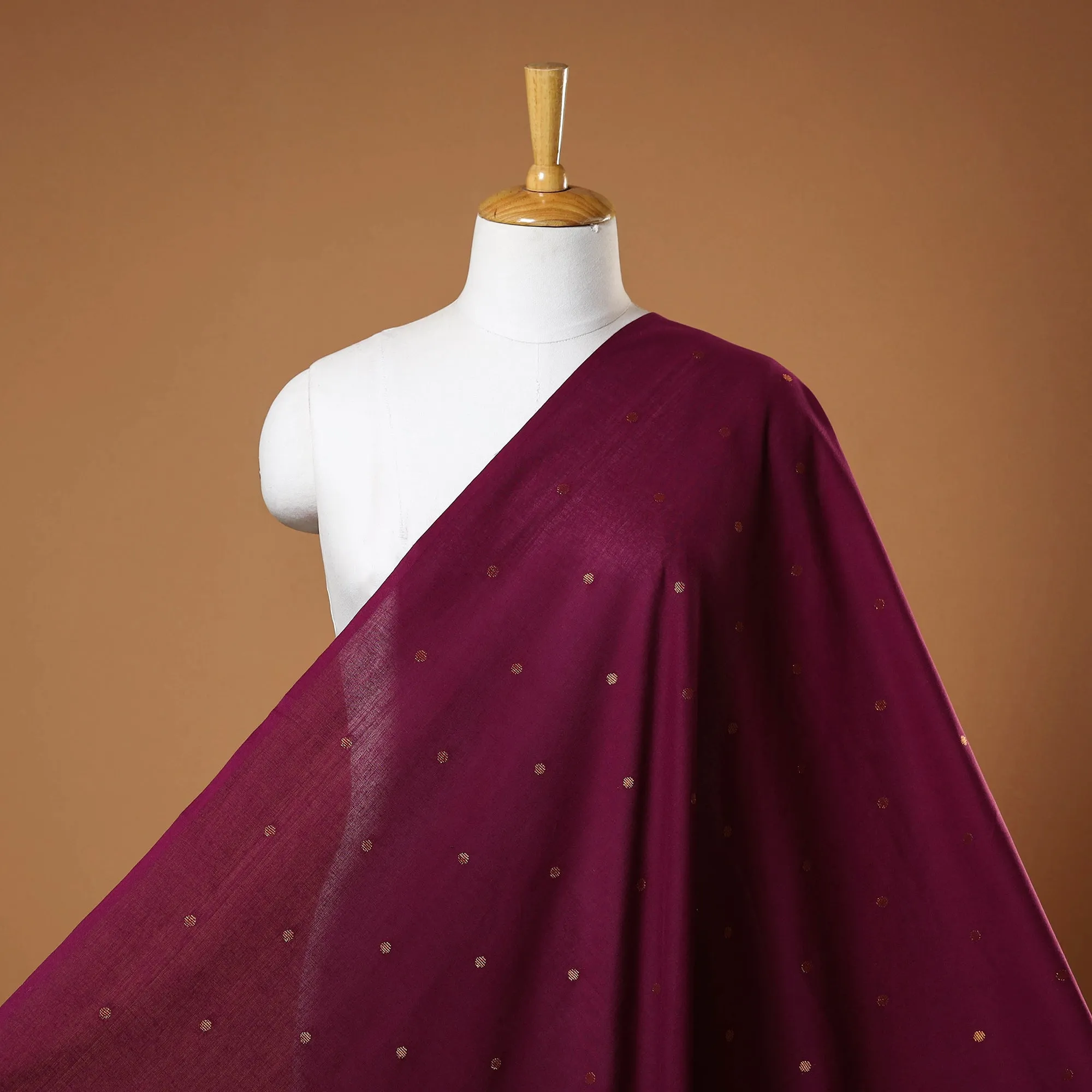 Maroon - Prewashed Cotton Jacquard Fabric 49 sold by Itokri