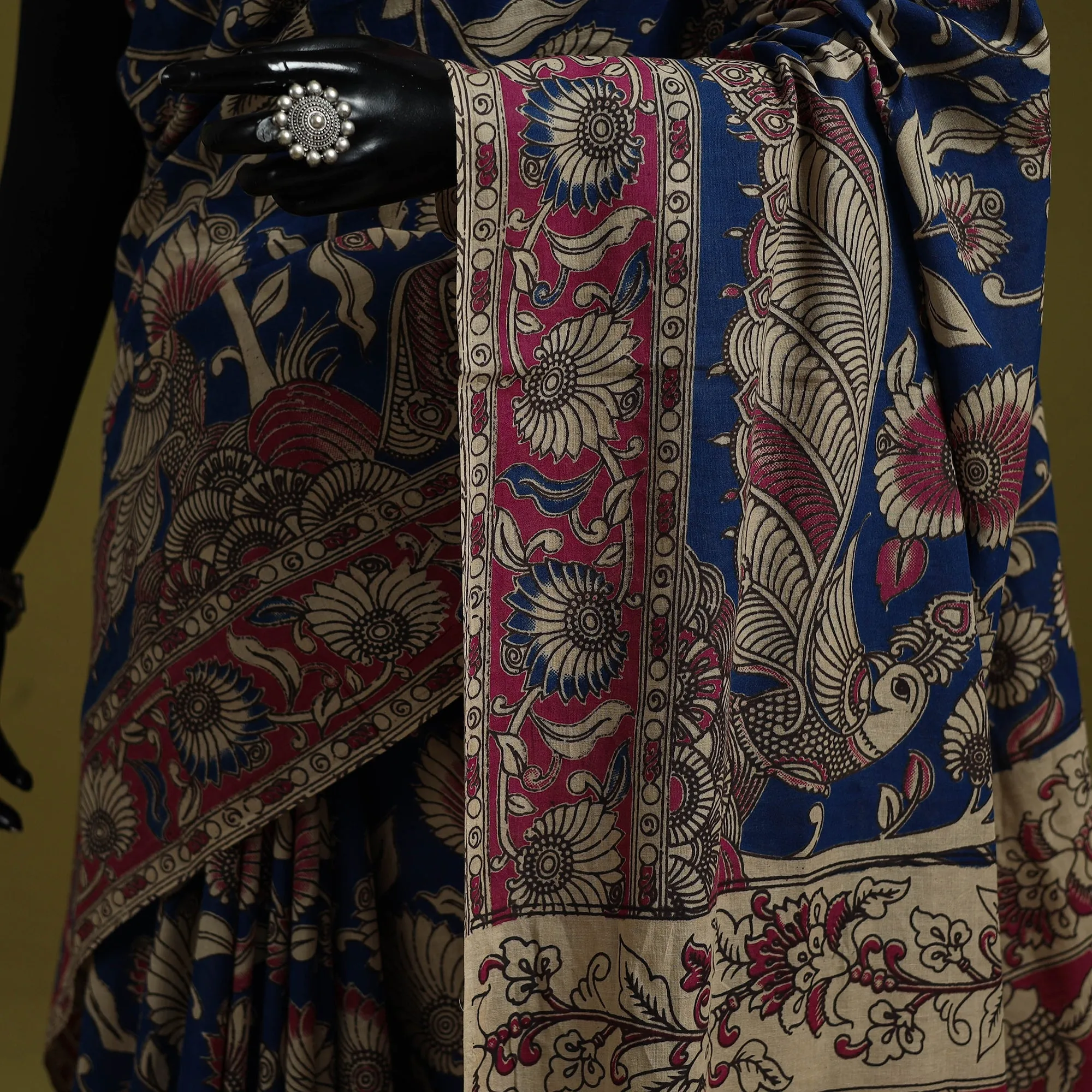 Printed Cotton Nellore Kalamkari Saree 47 sold by Itokri product image thumbnail 3