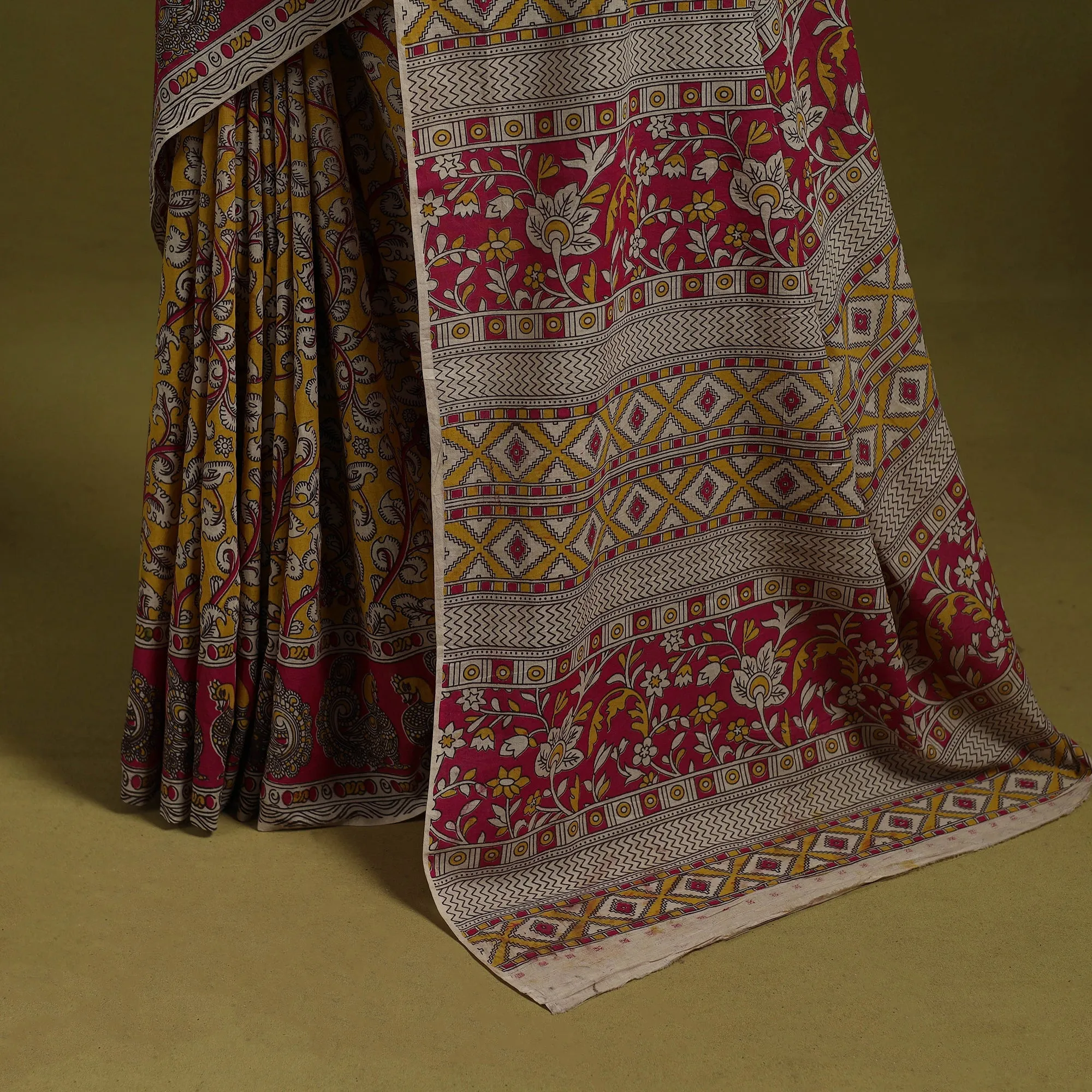 Printed Cotton Nellore Kalamkari Saree 43 sold by Itokri product image thumbnail 4