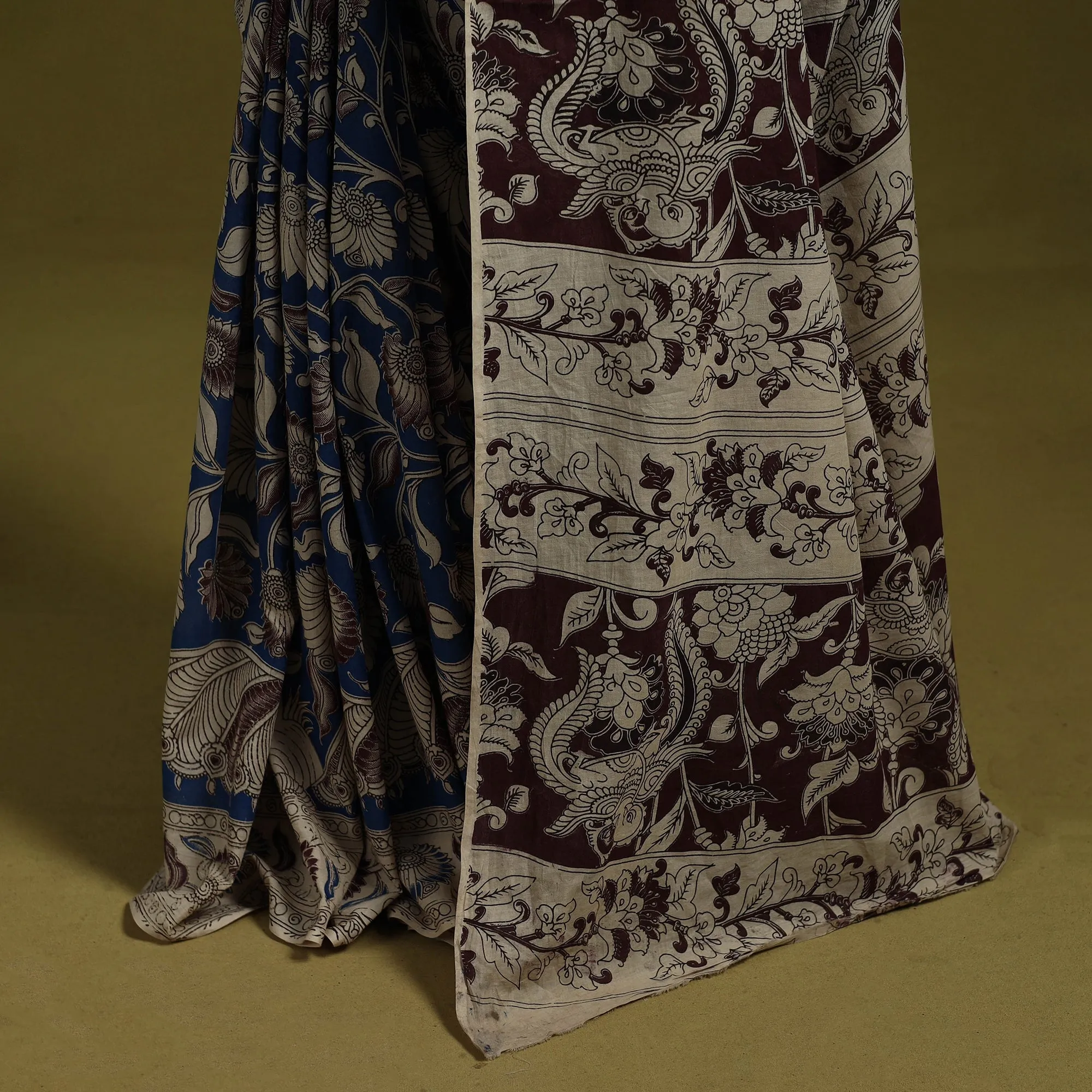Blue - Printed Cotton Nellore Kalamkari Saree 33 sold by Itokri product image thumbnail 4