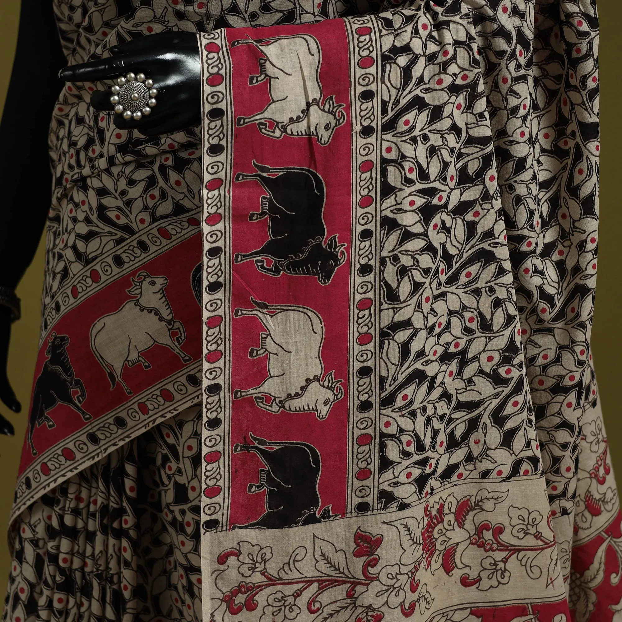 Black - Printed Cotton Nellore Kalamkari Saree 31 sold by Itokri product image thumbnail 3
