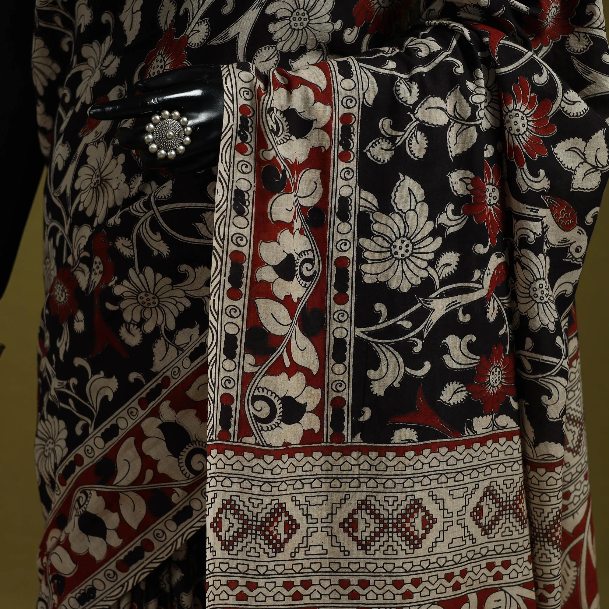 Black - Printed Cotton Nellore Kalamkari Saree 29 sold by Itokri product image thumbnail 3