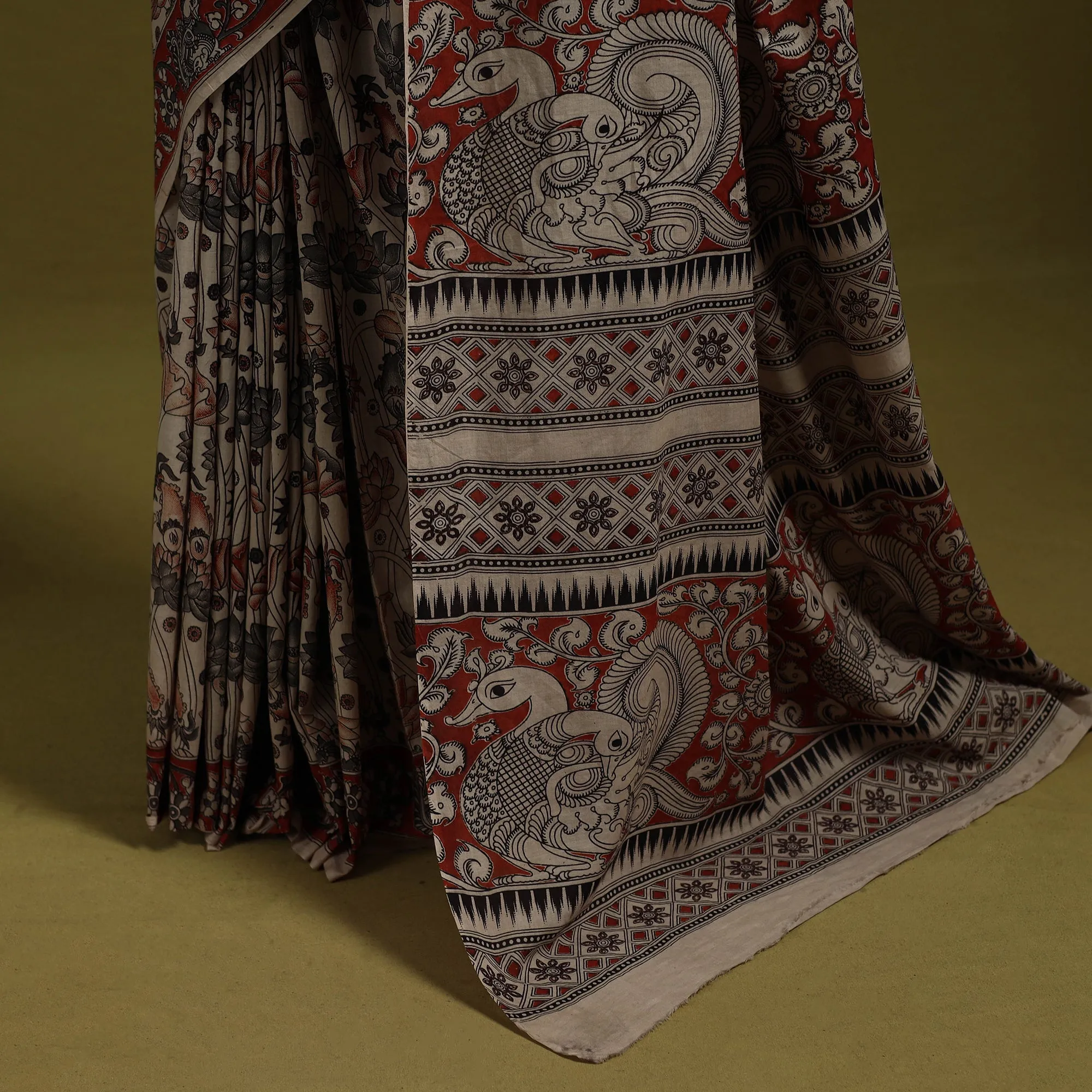 Beige - Printed Cotton Nellore Kalamkari Saree 20 sold by Itokri product image thumbnail 4