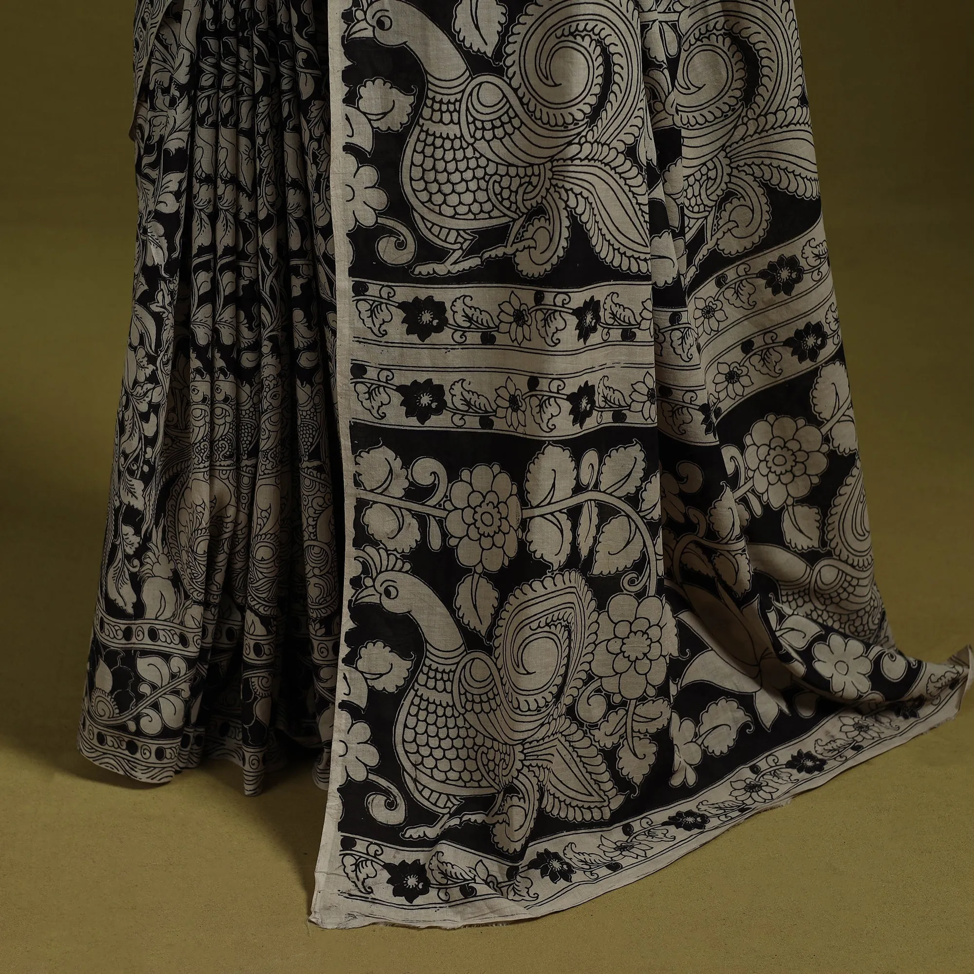Black - Printed Cotton Nellore Kalamkari Saree 17 sold by Itokri product image thumbnail 4