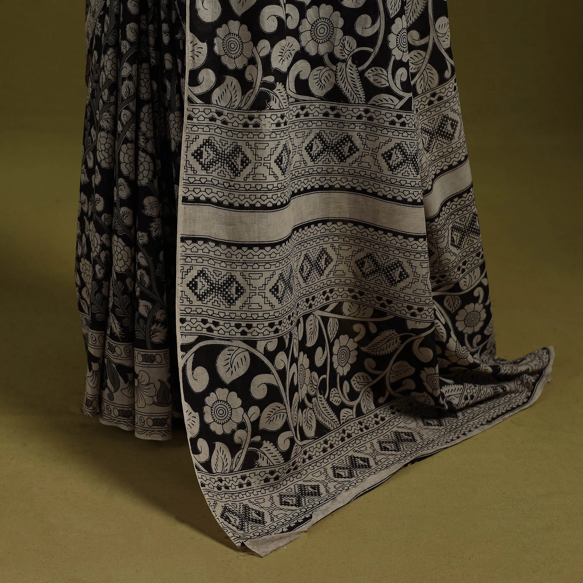 Black - Printed Cotton Nellore Kalamkari Saree 16 sold by Itokri product image thumbnail 4