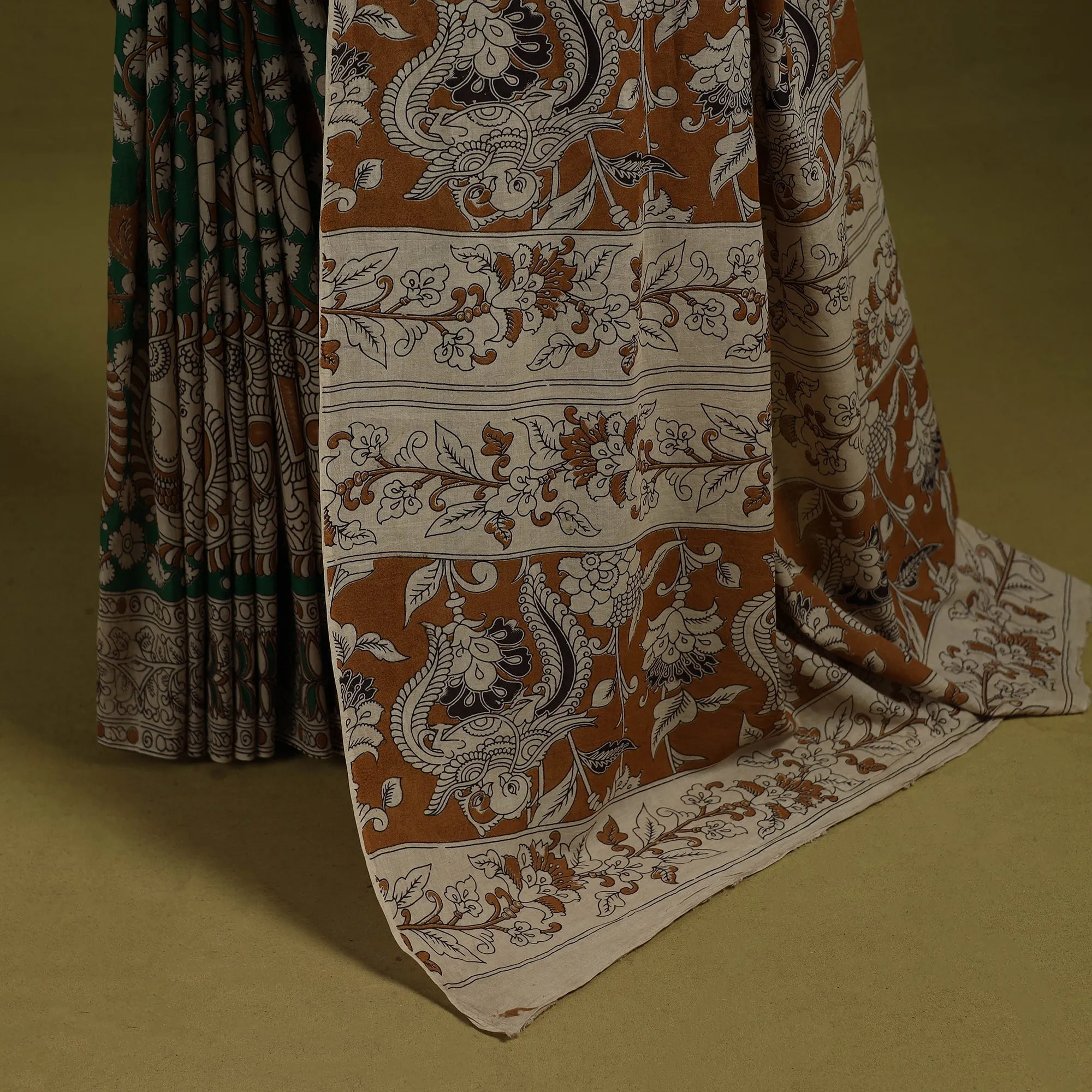 Green - Printed Cotton Nellore Kalamkari Saree 13 sold by Itokri product image thumbnail 4