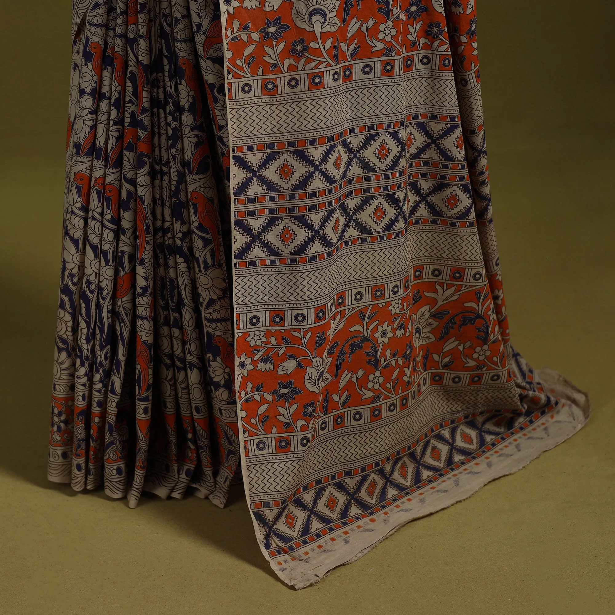 Multicolor - Printed Cotton Nellore Kalamkari Saree 05 sold by Itokri product image thumbnail 4