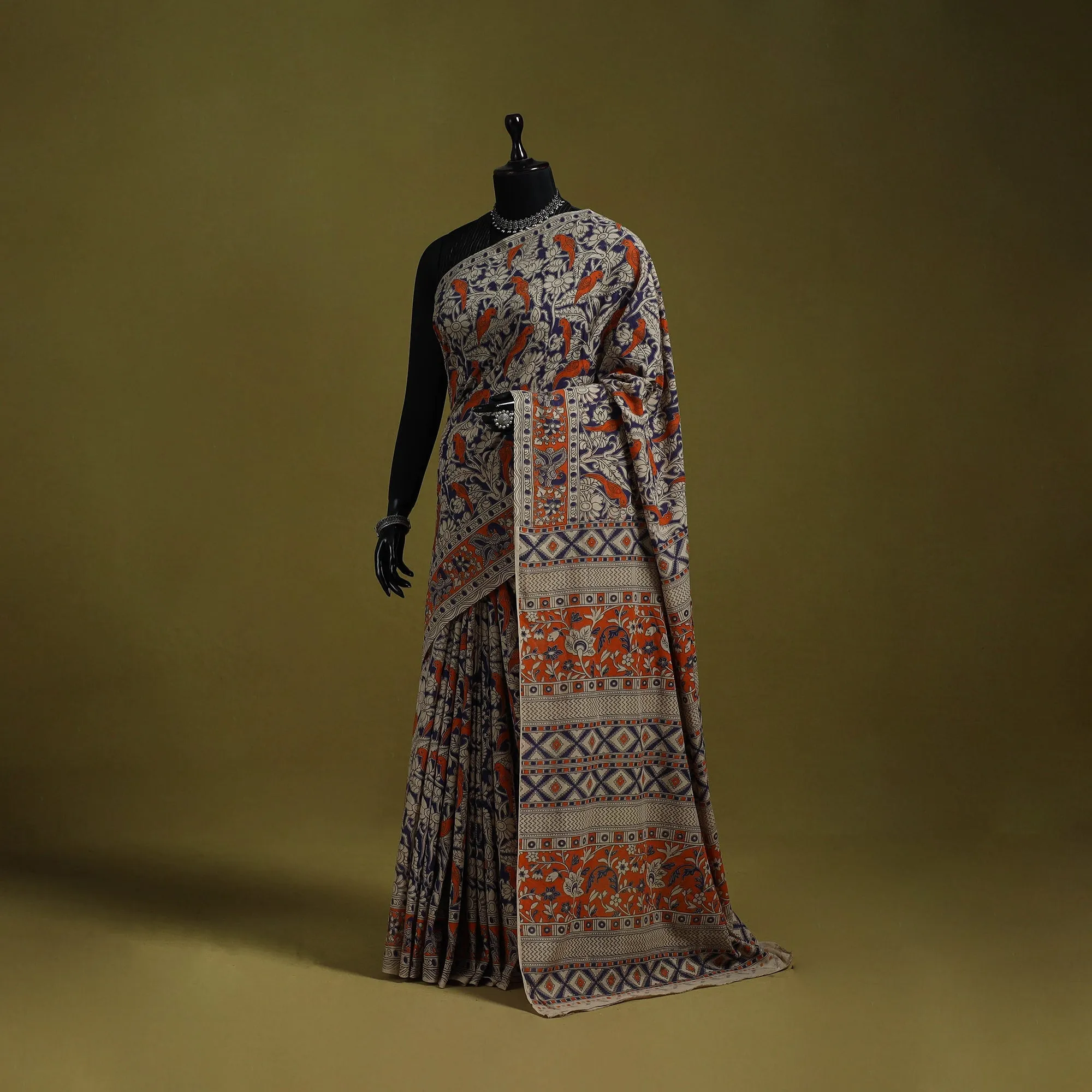 Multicolor - Printed Cotton Nellore Kalamkari Saree 05 sold by Itokri