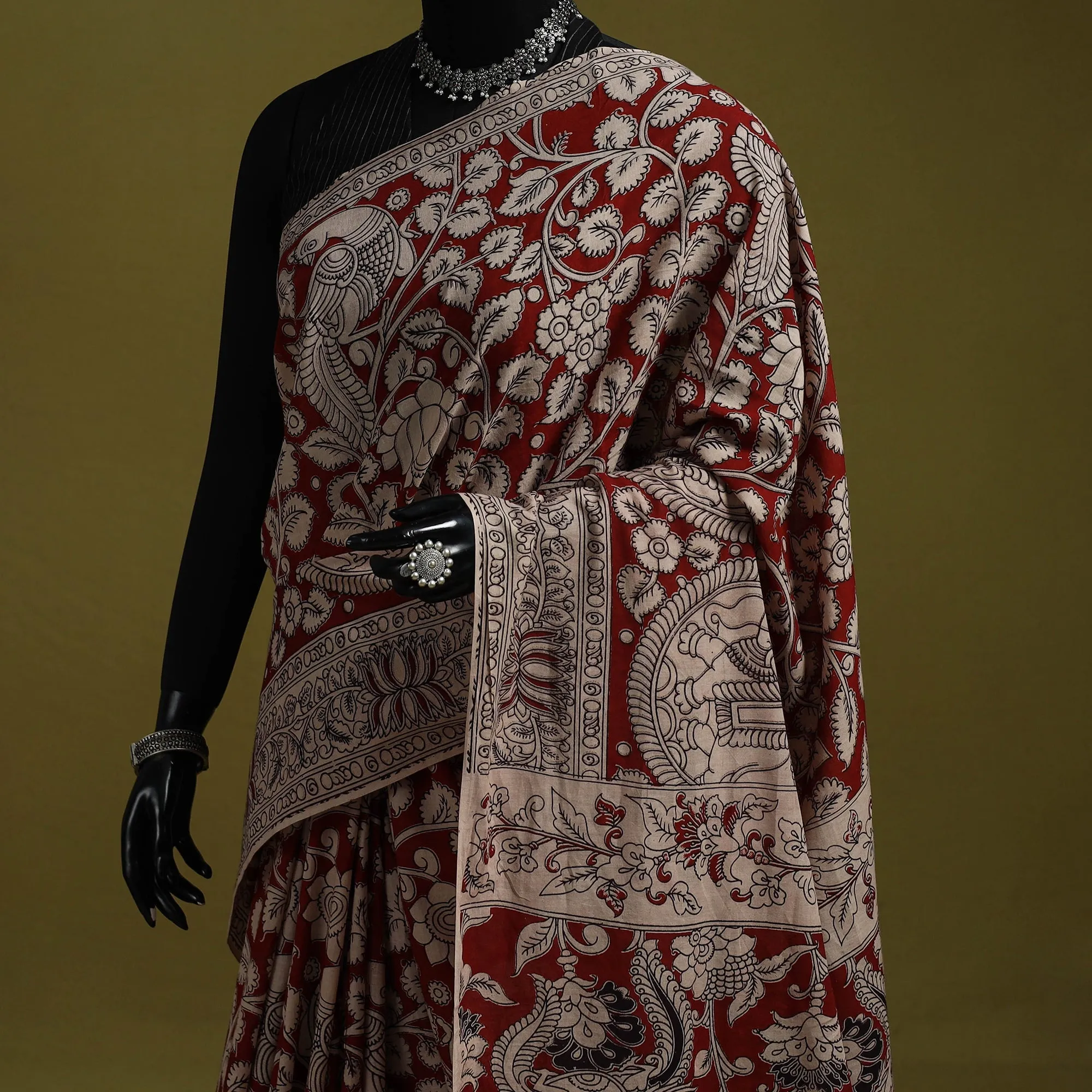 Printed Cotton Nellore Kalamkari Saree 55 sold by Itokri product image thumbnail 2