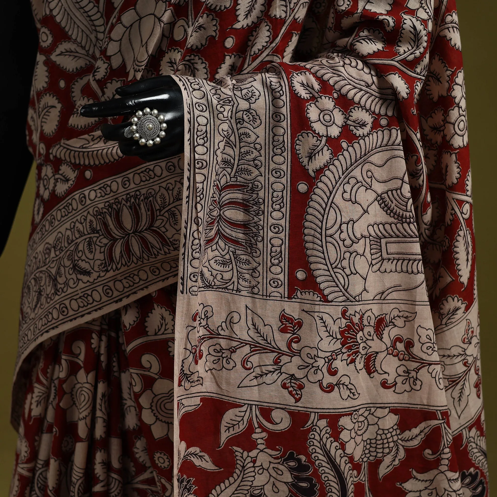 Printed Cotton Nellore Kalamkari Saree 55 sold by Itokri product image thumbnail 3