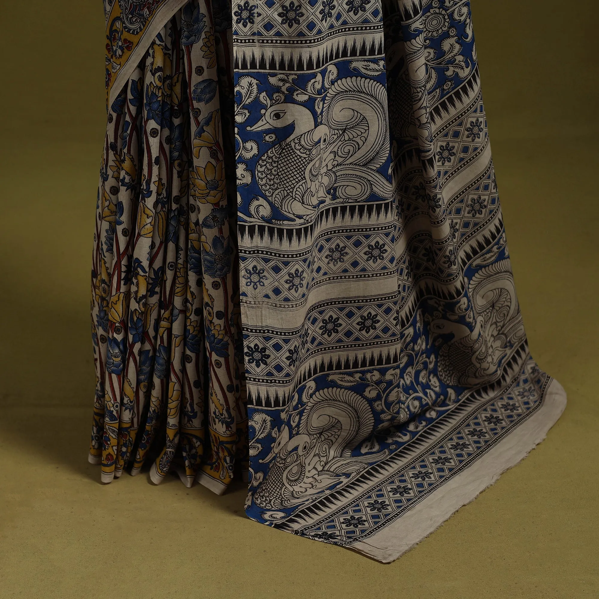 Beige - Printed Cotton Nellore Kalamkari Saree 52 sold by Itokri product image thumbnail 4
