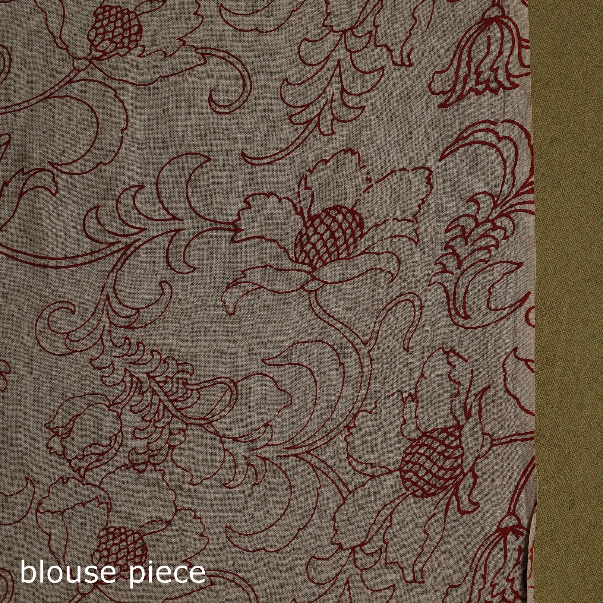 Beige - Printed Cotton Nellore Kalamkari Saree 51 sold by Itokri product image thumbnail 5