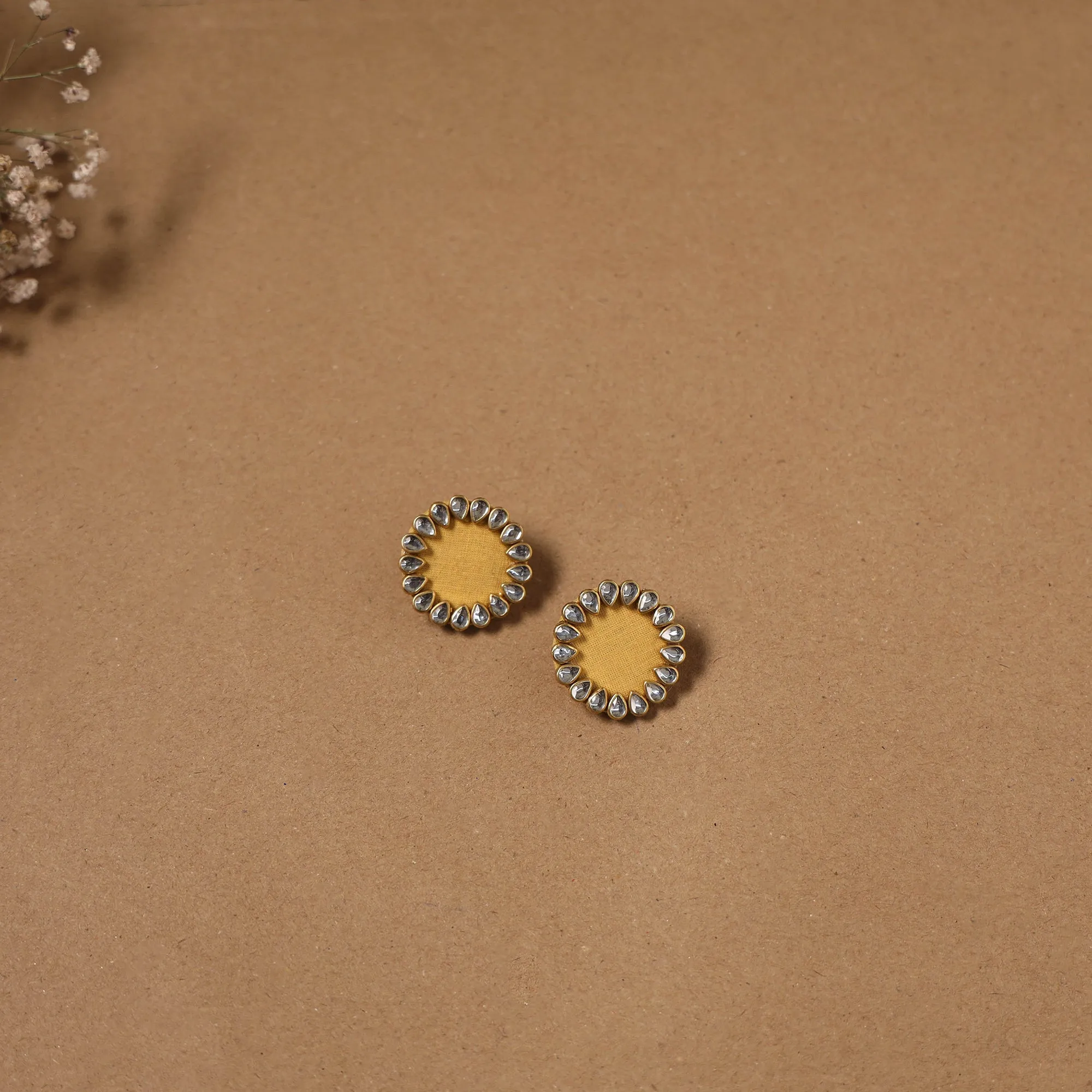 Yellow - Fabart Kundan Earrings & Maang Tikka Set 14 sold by Itokri product image thumbnail 2